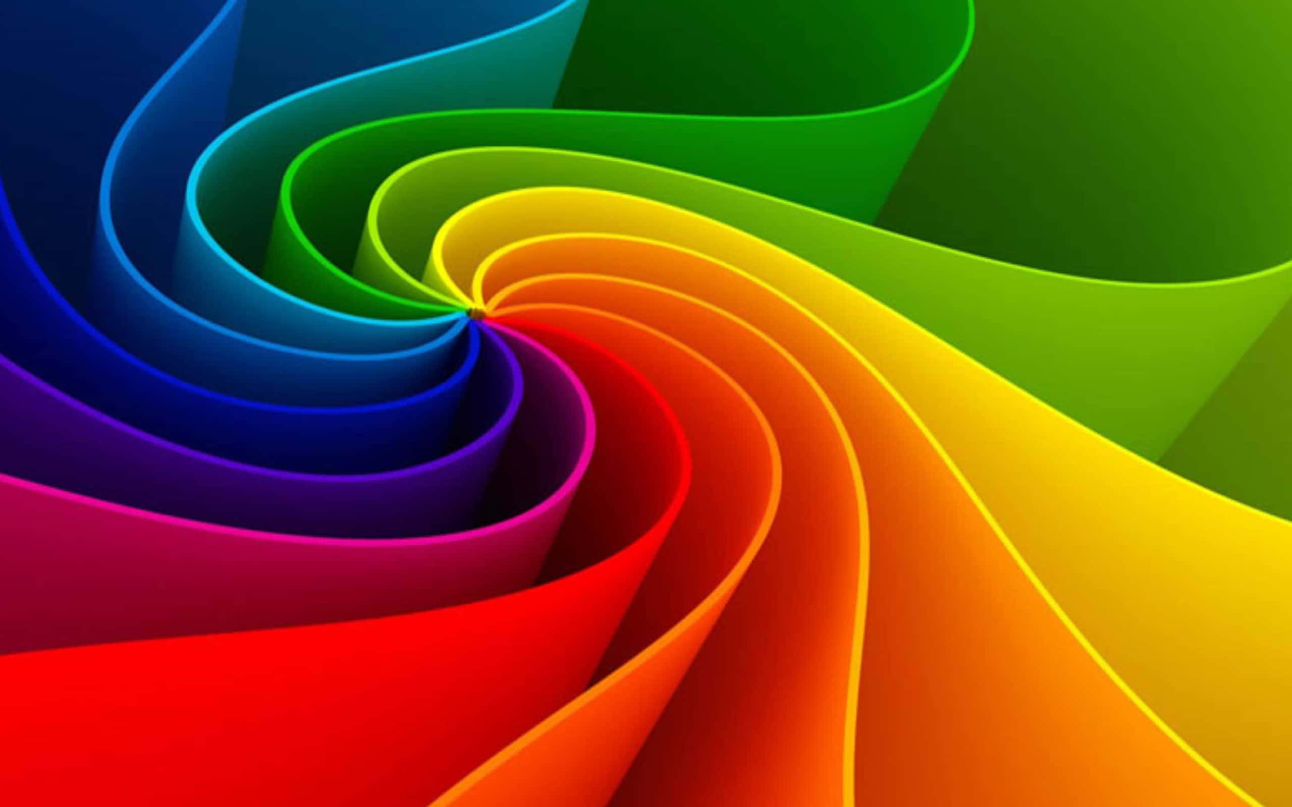rainbow, ribbons, spiraling, 2K Desktop Wallpaper