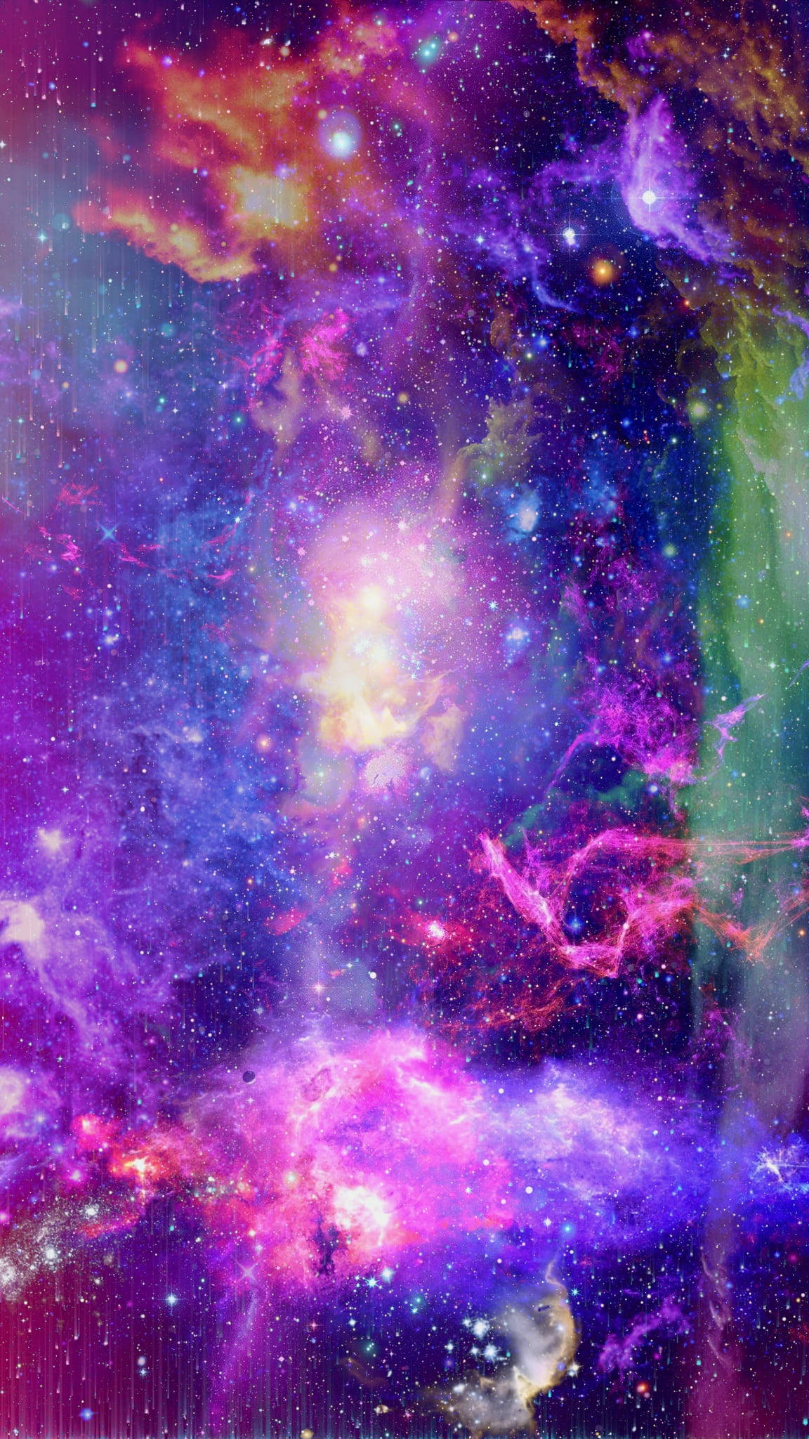 rainbow galaxy, vibrant cosmic nebula, purple, Full HD Phone Wallpaper