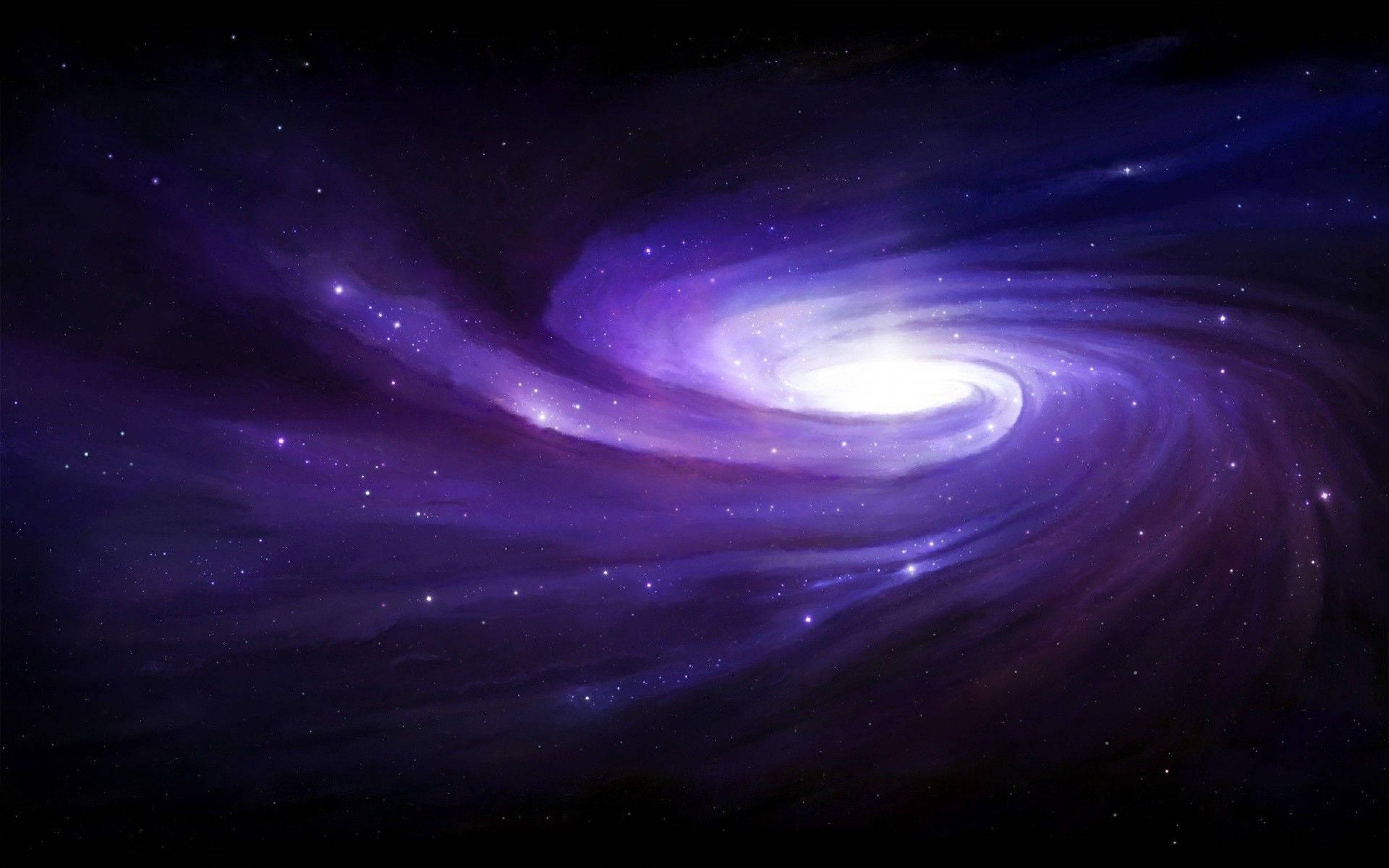 purple swirling galaxy, spiral galaxy, deep purple, 2K Desktop Wallpaper