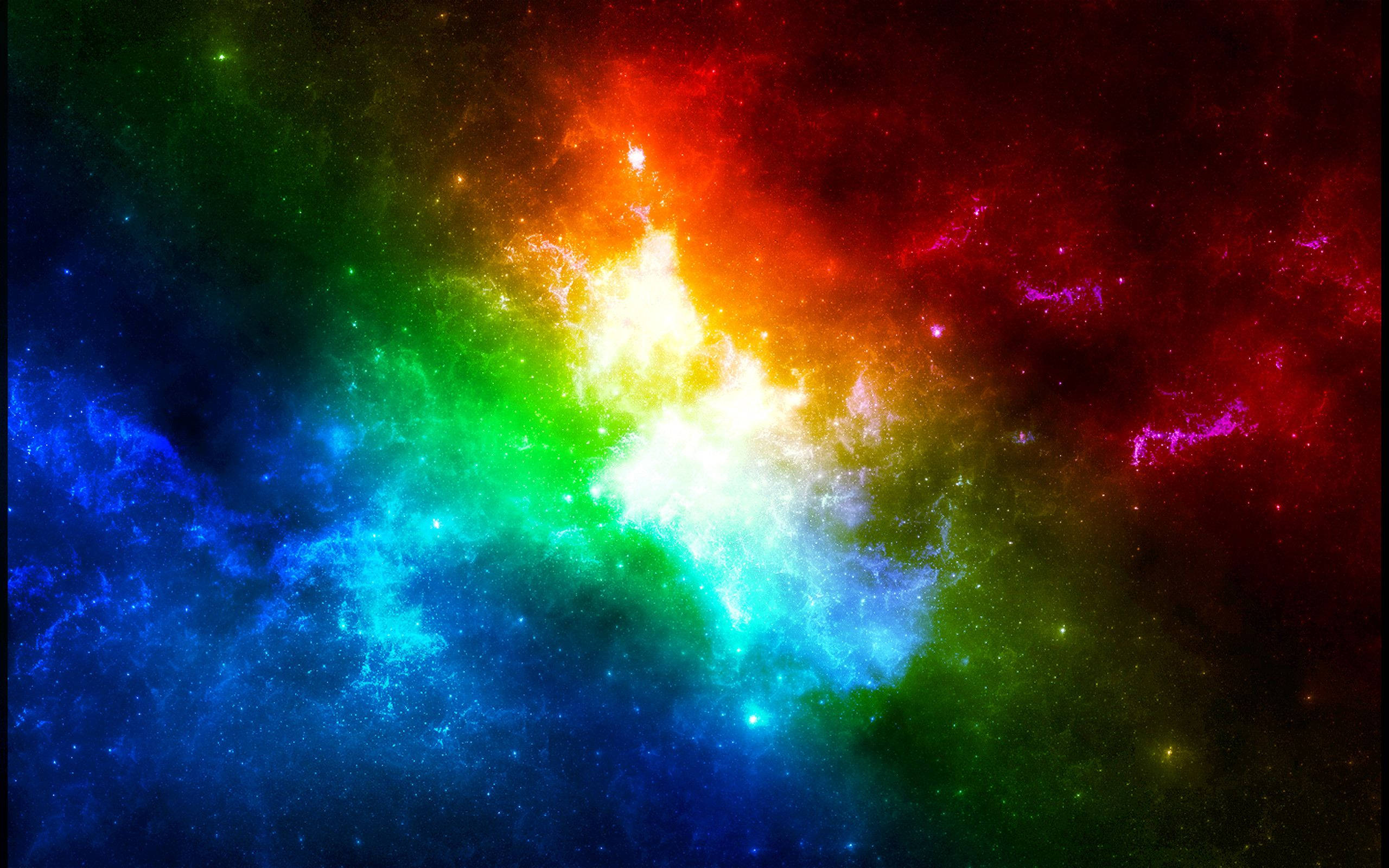 colorful galaxy, rainbow hues, cosmic nebula, 2K Desktop Wallpaper
