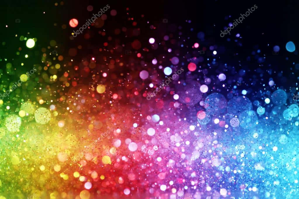 Rainbow Glitter, vibrant rainbow bokeh lights, shimmer, SD Desktop Wallpaper