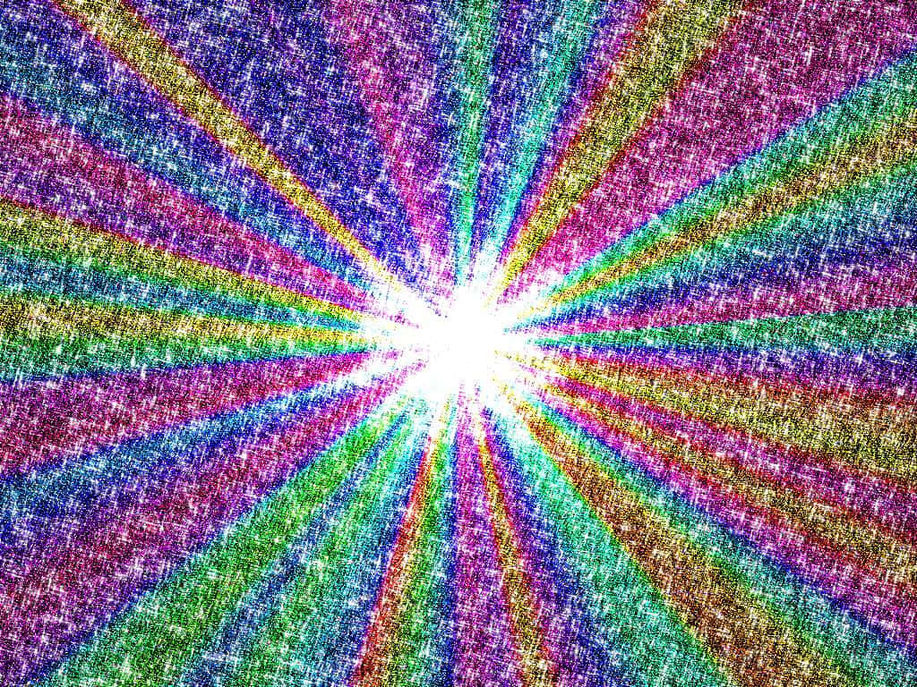 rainbow glitter, rainbow rays, bright center, SD Desktop Wallpaper