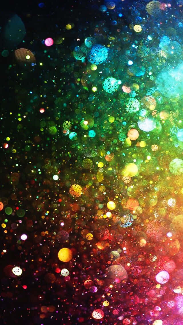 rainbow glitter, rainbow hues, glitter particles, SD Phone Wallpaper