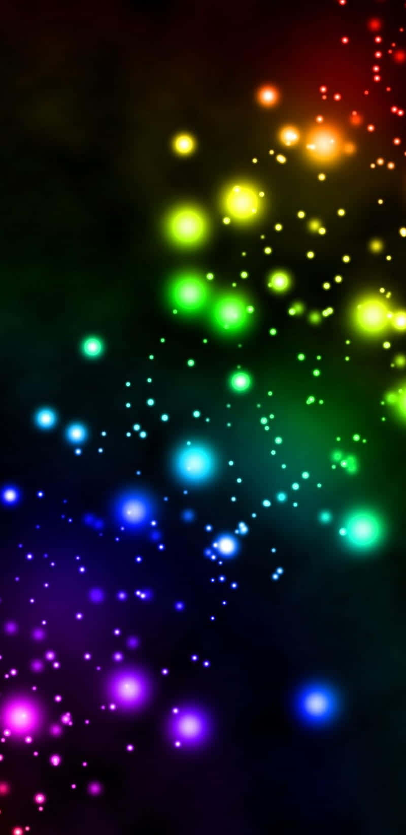 Rainbow Glitter, rainbow gradient, glowing orbs, HD Phone Wallpaper