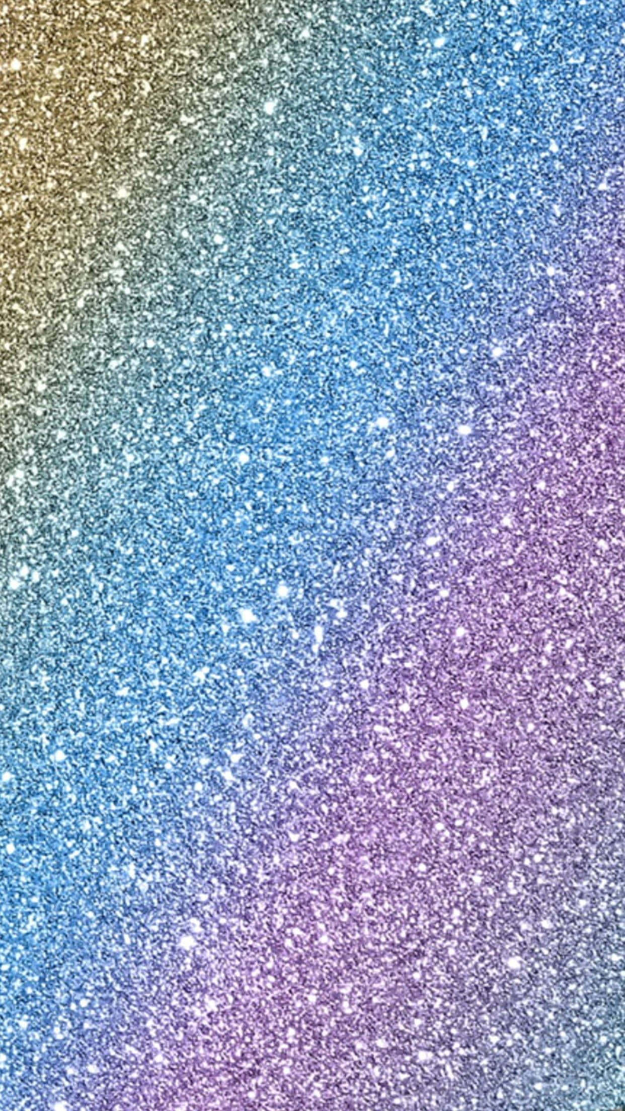rainbow glitter, gold, blue, Full HD Phone Wallpaper