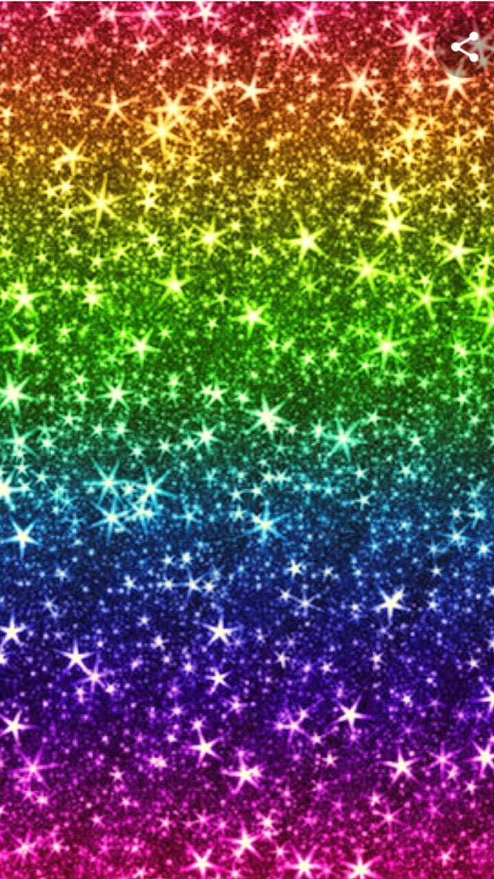 Rainbow Glitter, vibrant rainbow gradient, glittery stars, HD Phone Wallpaper