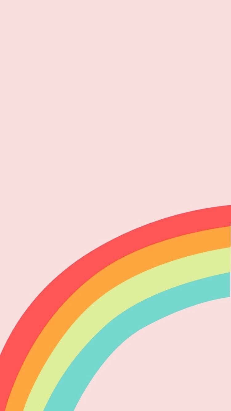 rainbow, pastel bands, pale pink background, HD Phone Wallpaper