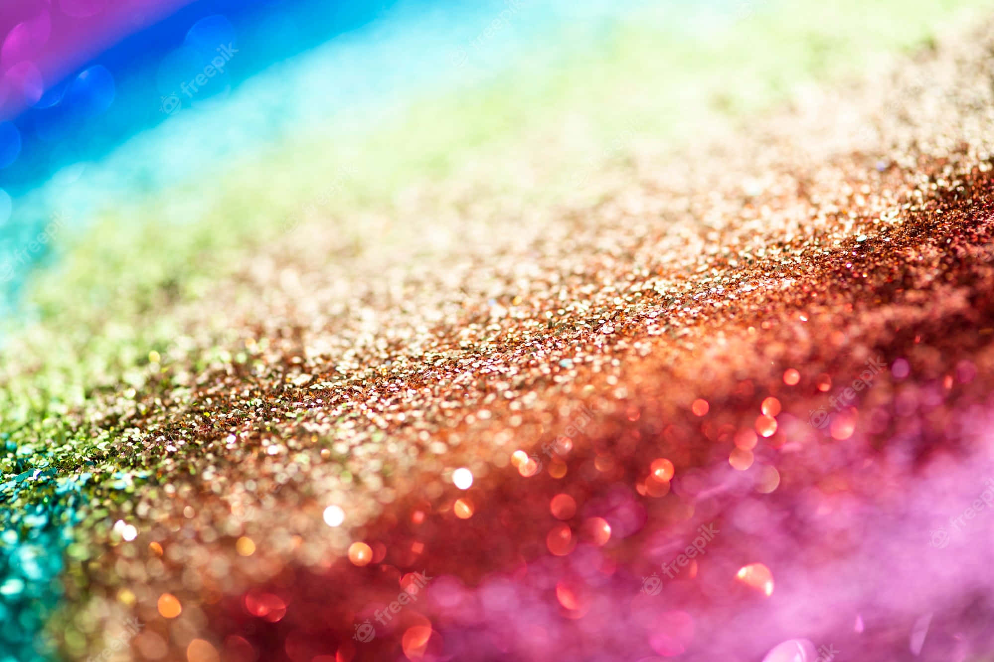 rainbow glitter, vibrant rainbow glitter, bokeh lights, Full HD Desktop Wallpaper