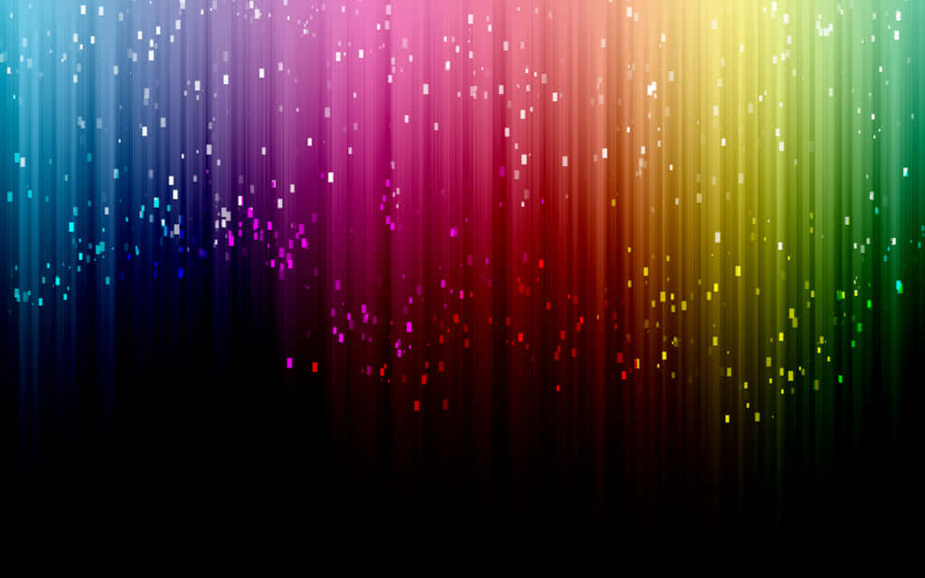 rainbow glitter, vibrant vertical rainbow light beams, black background, SD Desktop Wallpaper