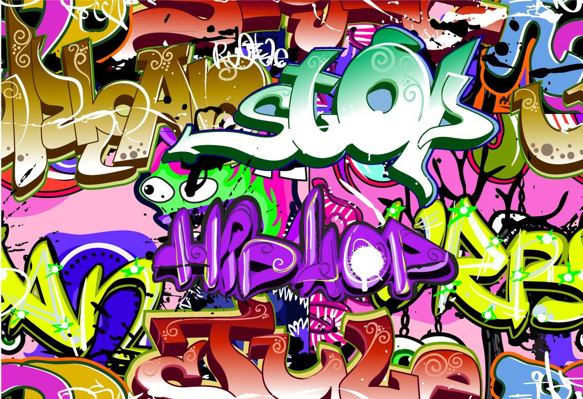 hip hop theme graffiti, Colorful Graffiti, bold colors, SD Desktop Wallpaper