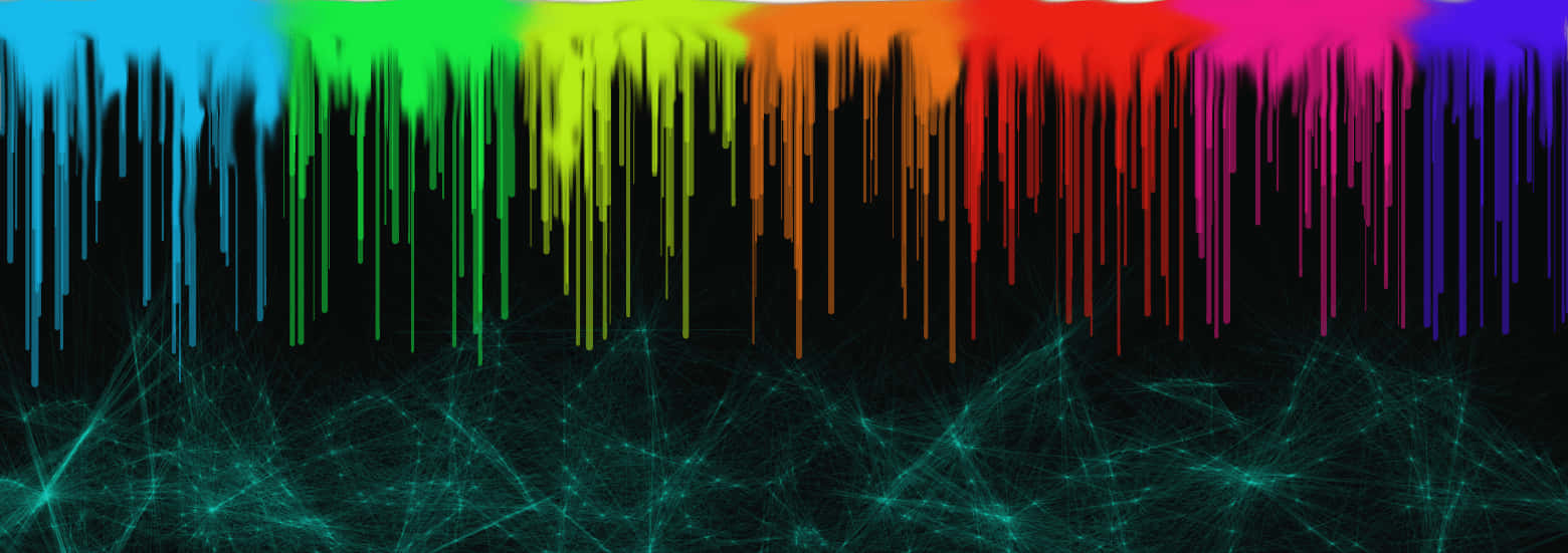 rainbow paint drip, colorful bar, black backdrop, HD Desktop Wallpaper