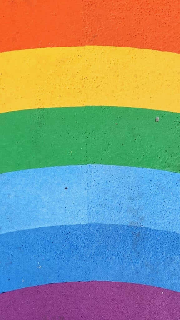 rainbow painted wall, gay pride, textured concrete wall, SD Phone Wallpaper