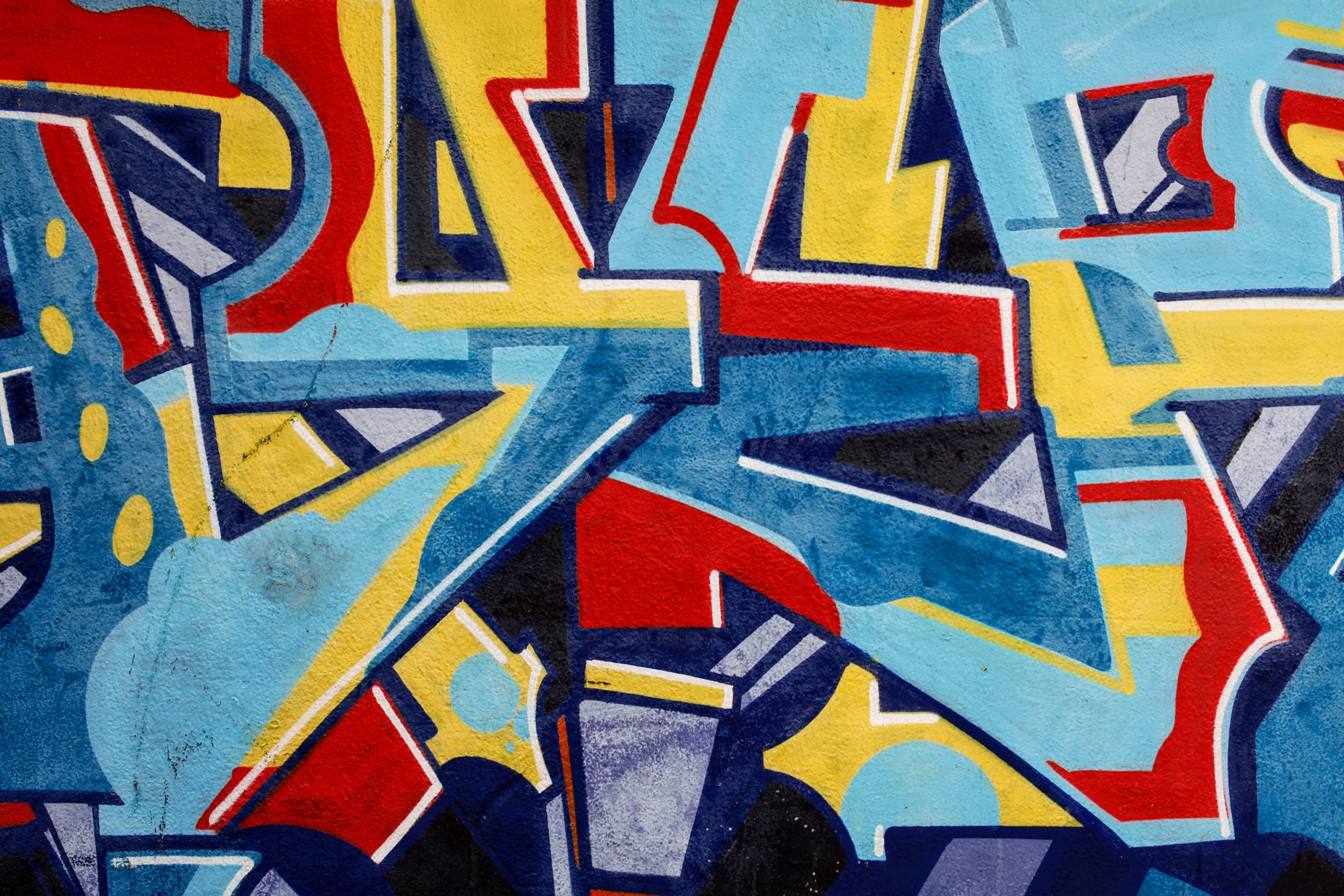 graffiti, abstract, textured wall, 4K Desktop Wallpaper