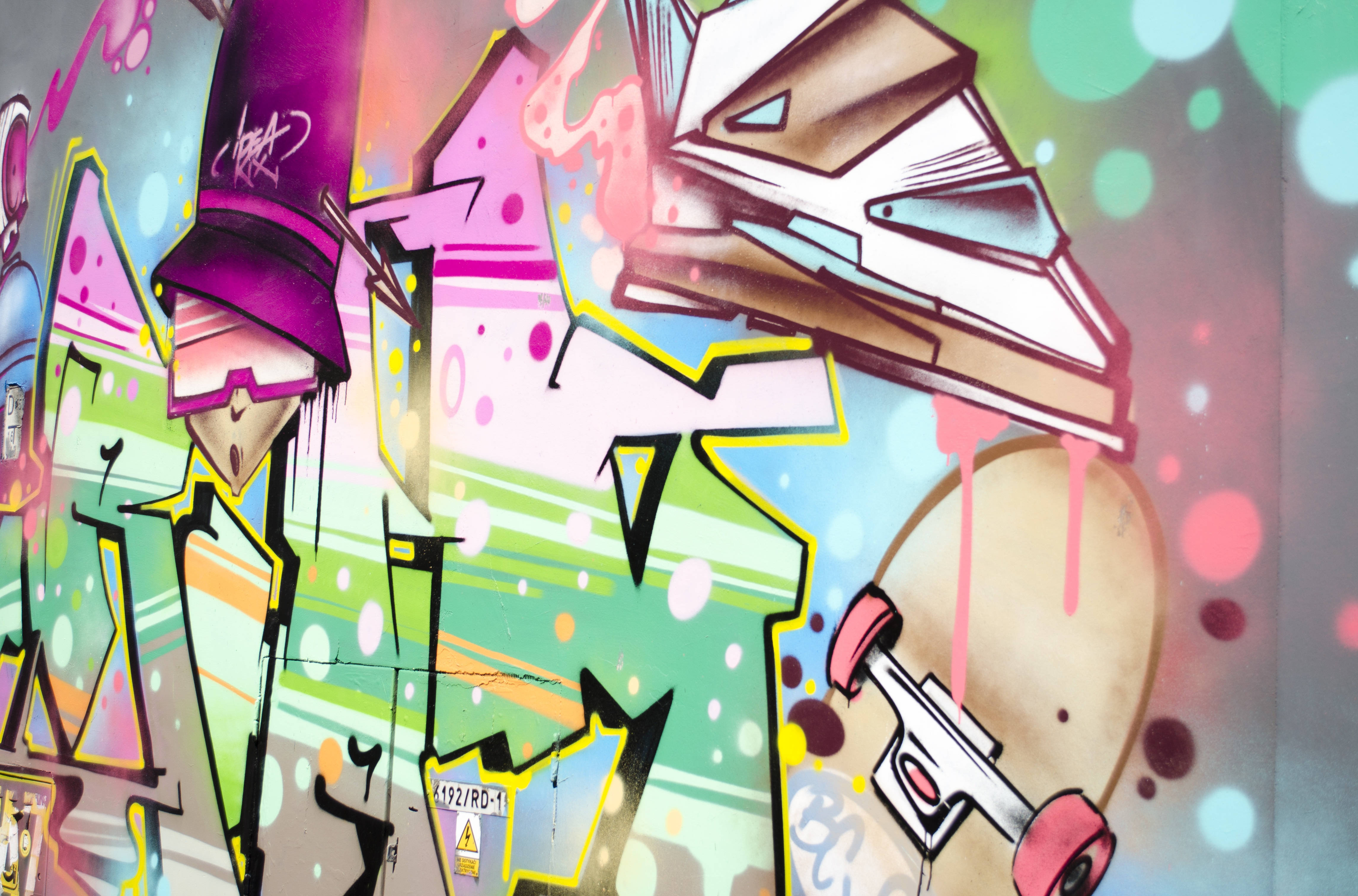 graffiti, pastel shades, vibrant, 4K Desktop Wallpaper