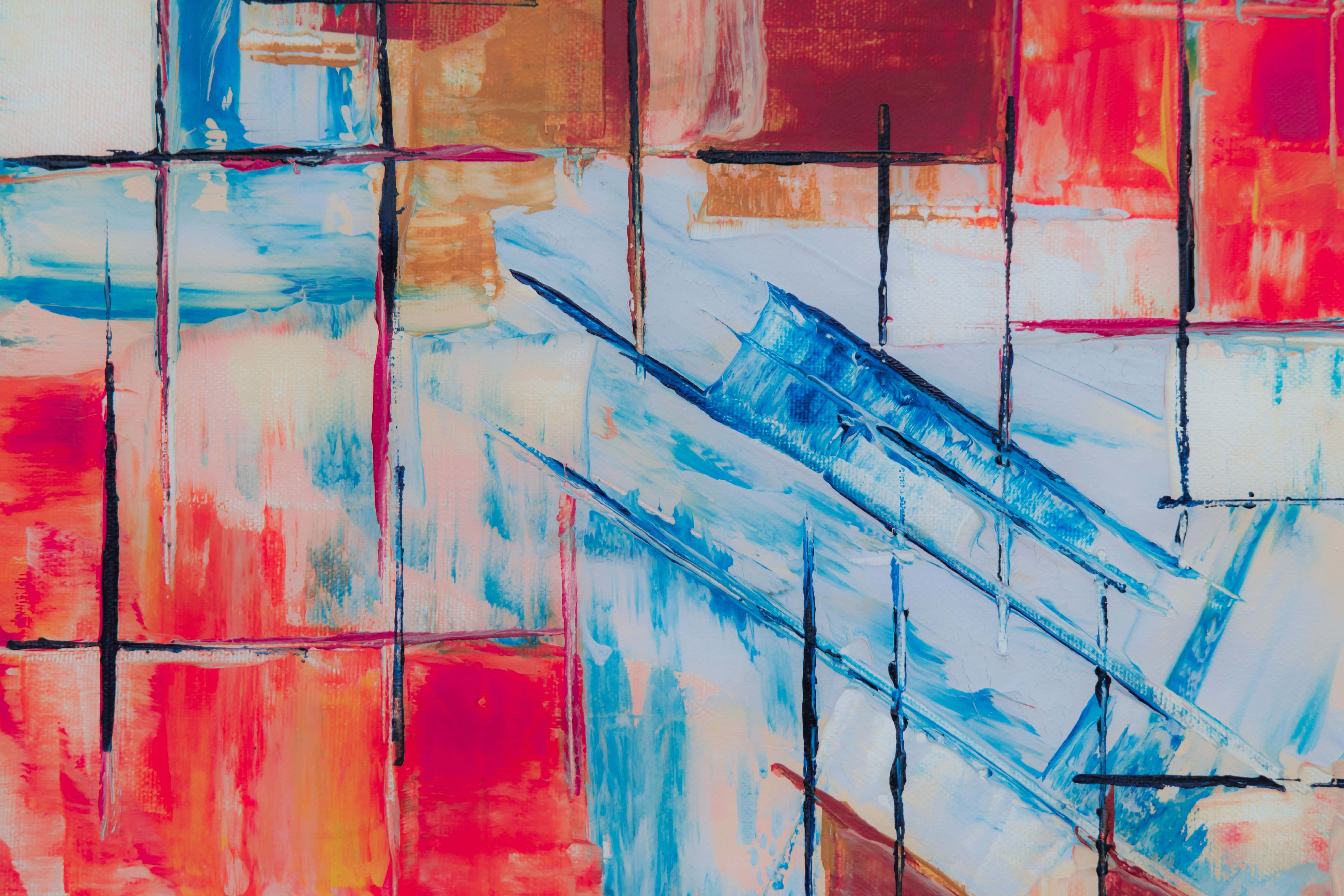 Graffiti Rainbow, red, blue, 5K Desktop Wallpaper