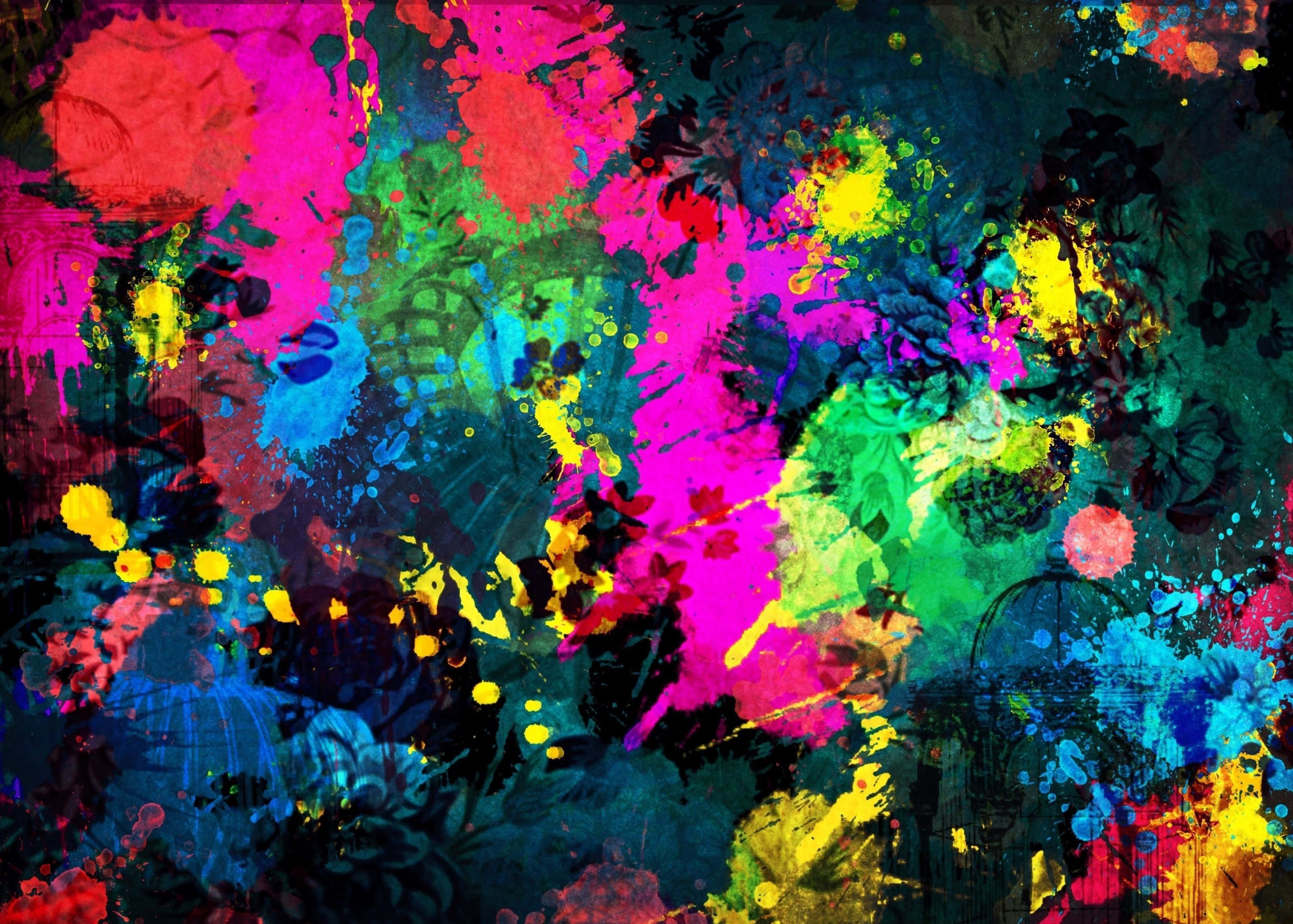 vibrant abstract graffiti art, electric hues, pink, 2K Desktop Wallpaper