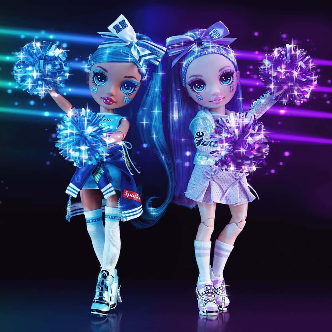 Rainbow High, cheerleader dolls, blue hair, SD Desktop Wallpaper