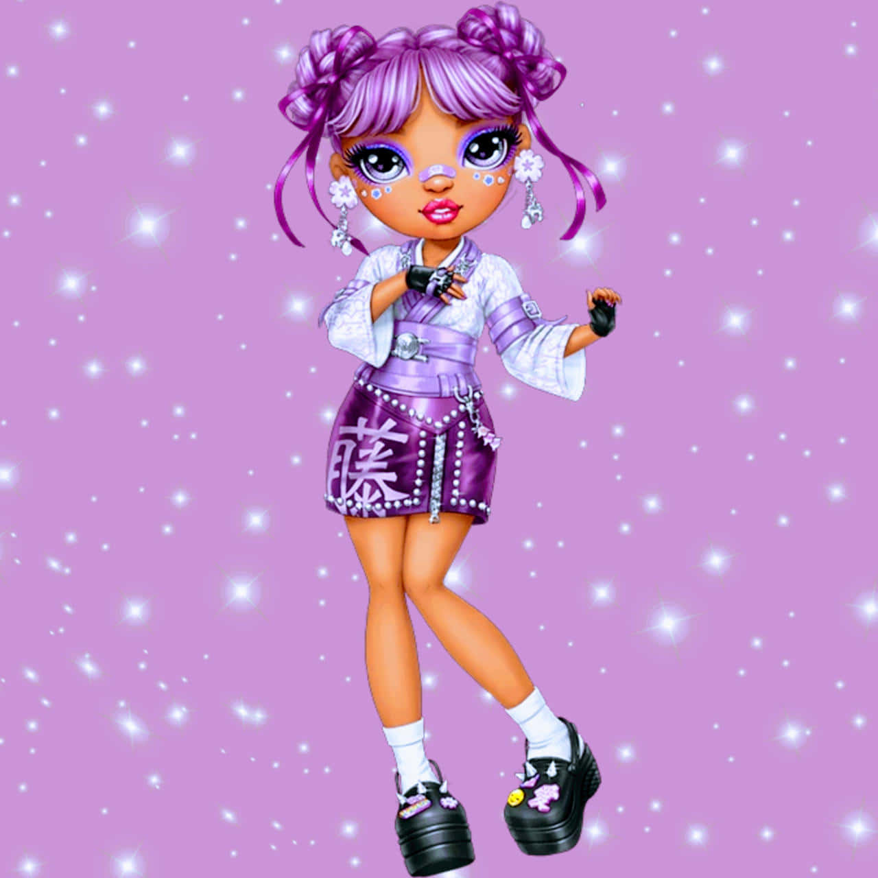 Rainbow High, purple hair, sparkling outfit, HD Desktop Wallpaper