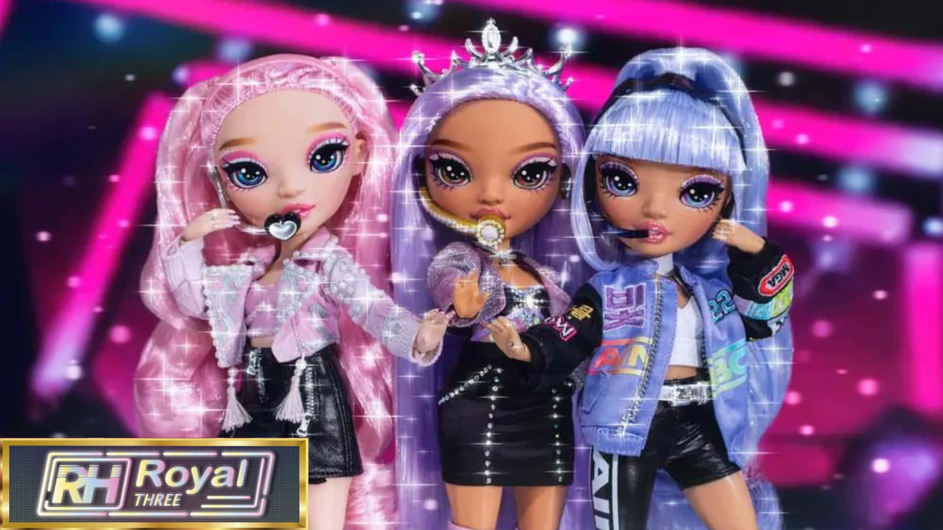 Rainbow High, glittering doll characters, oversized eyes, Full HD Desktop Wallpaper