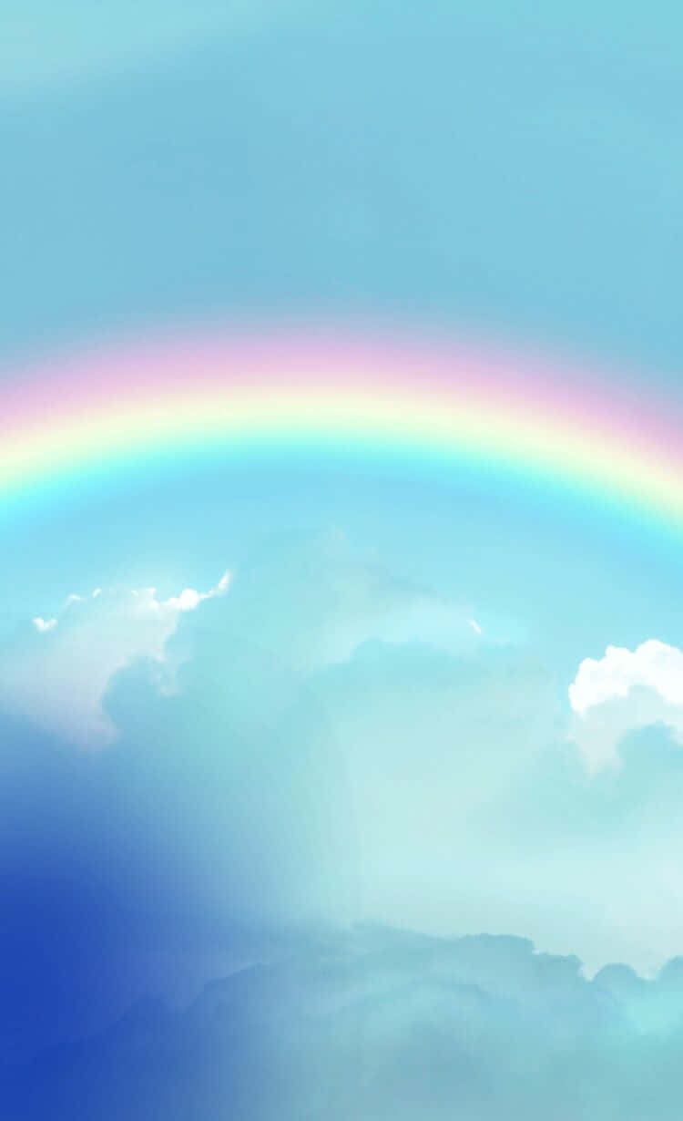 cute rainbow, pastel rainbow, dreamy sky, SD Phone Wallpaper