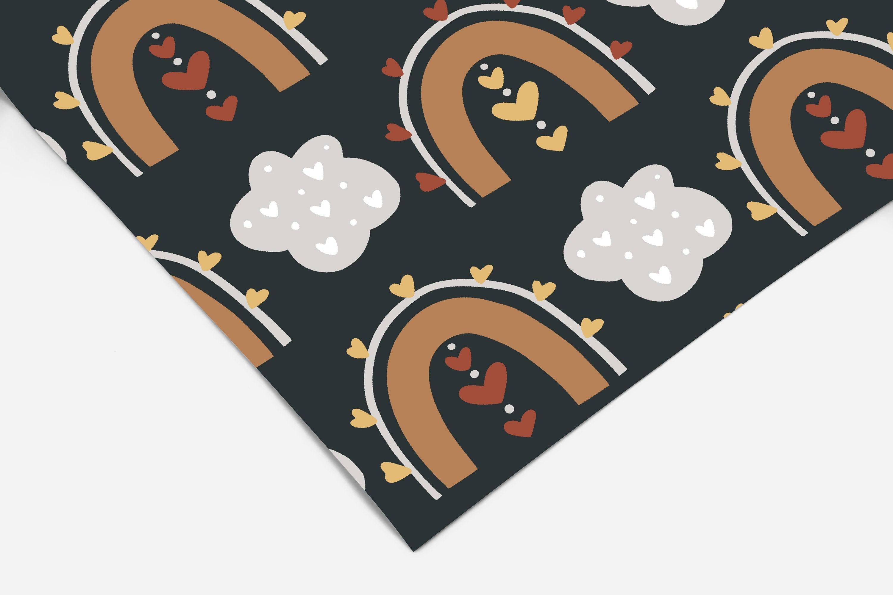 boho rainbow, rainbows and clouds pattern, brown rainbows, 2K Desktop Wallpaper