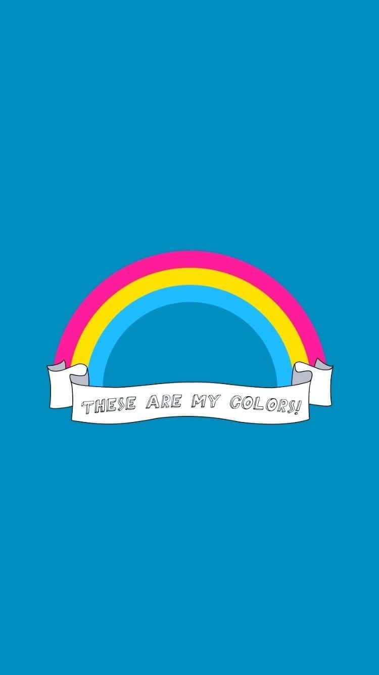 Pride Rainbow Colors Pfp, teal background, white banner, HD Phone Wallpaper