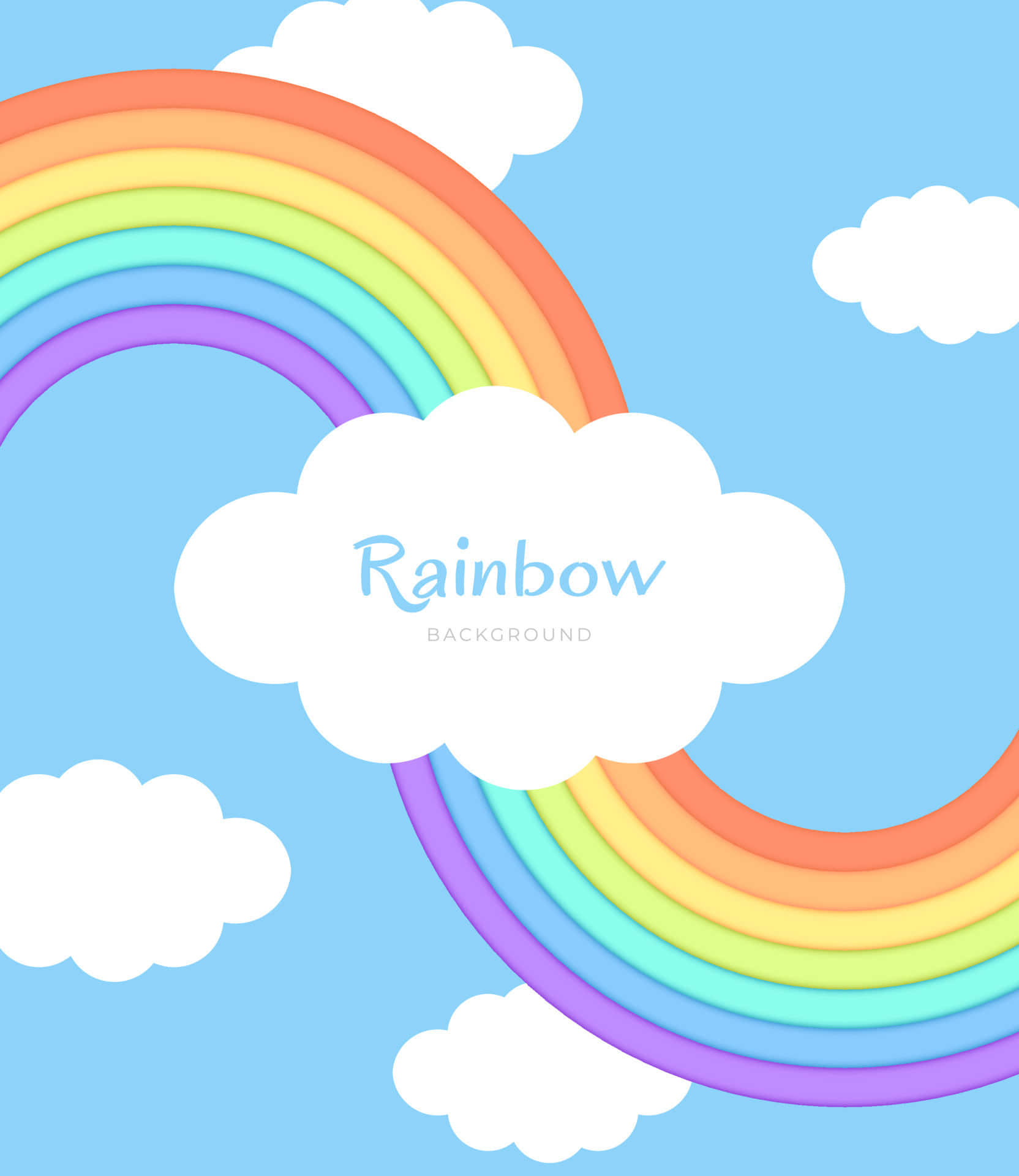 Rainbow High, rainbow, clouds, Full HD Phone Wallpaper