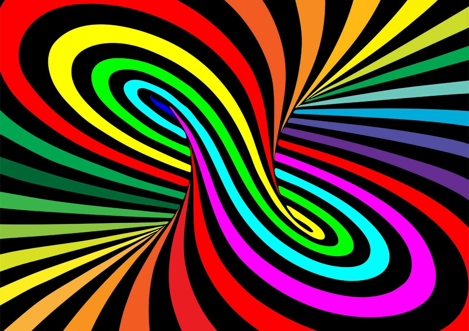 vibrant rainbow swirl illusion, psychedelic swirls, rainbow colors, HD Desktop Wallpaper