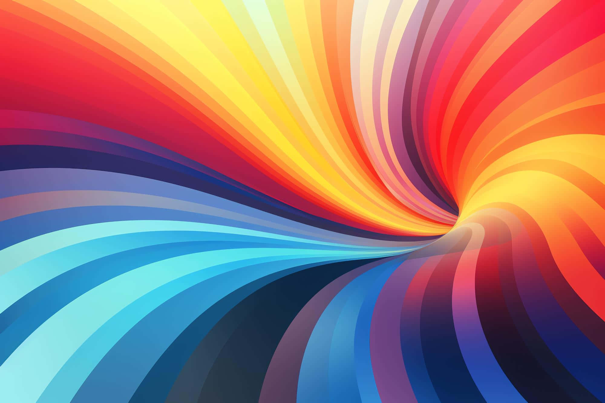 vibrant rainbow swirl, curved bands, central vortex, Full HD Desktop Wallpaper