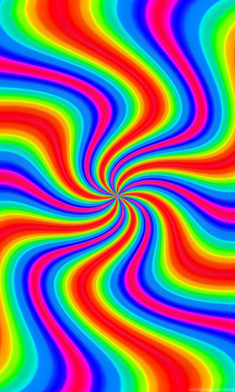 vibrant rainbow bands, swirl, central vortex, HD Phone Wallpaper