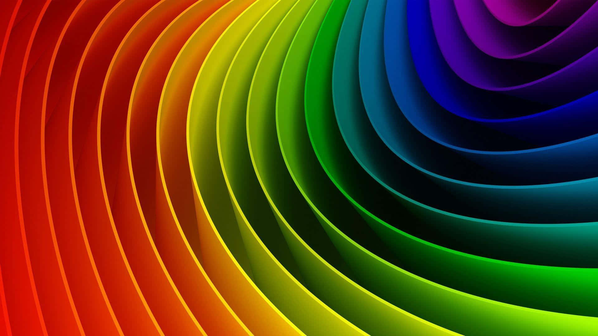 rainbow, concentric curves, spiral, Full HD Desktop Wallpaper