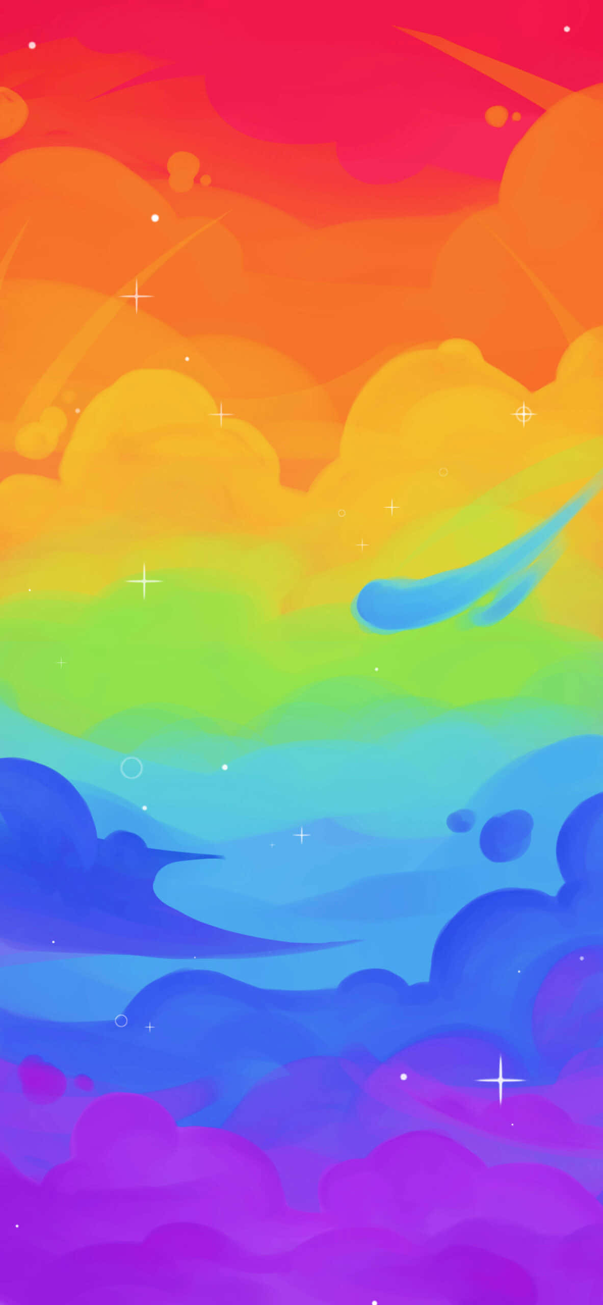 Aesthetic LGBT Rainbow, rainbow clouds, cosmic sky, 2K Phone Wallpaper