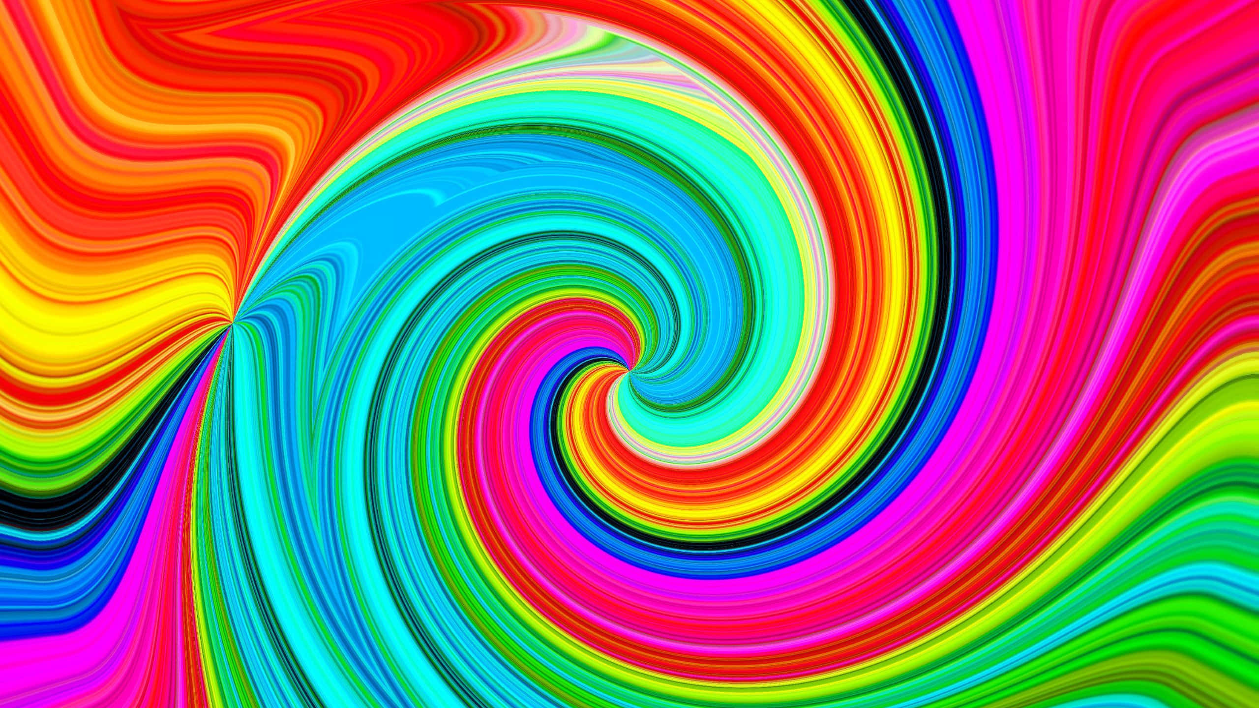 vibrant rainbow swirls, hypnotic digital vortex, saturated colors, 2K Desktop Wallpaper