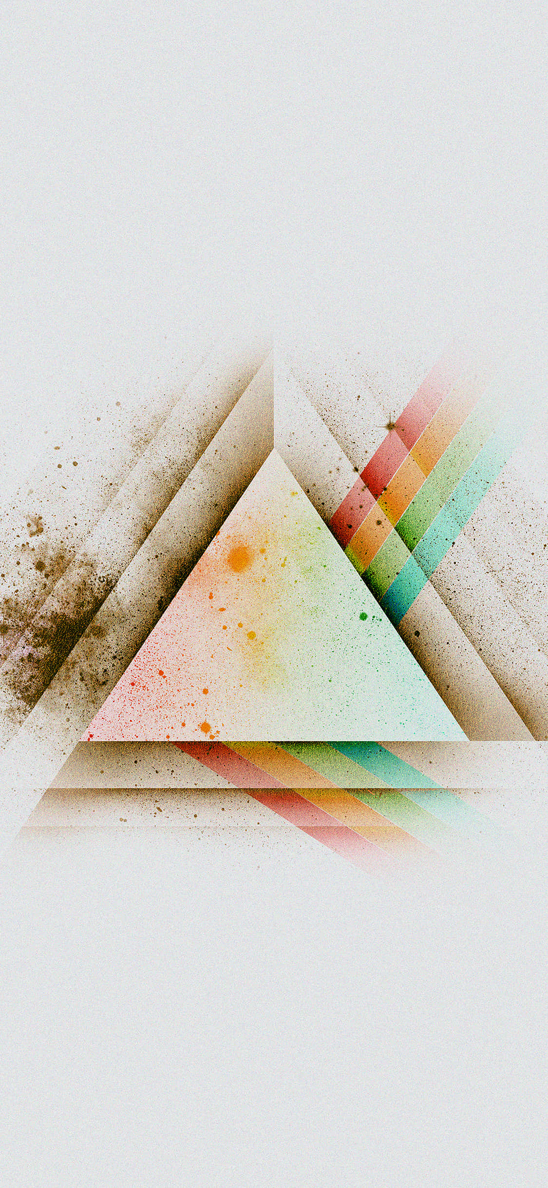 Rainbow iPhone, geometric triangle, layered rainbow stripes, Full HD Phone Wallpaper