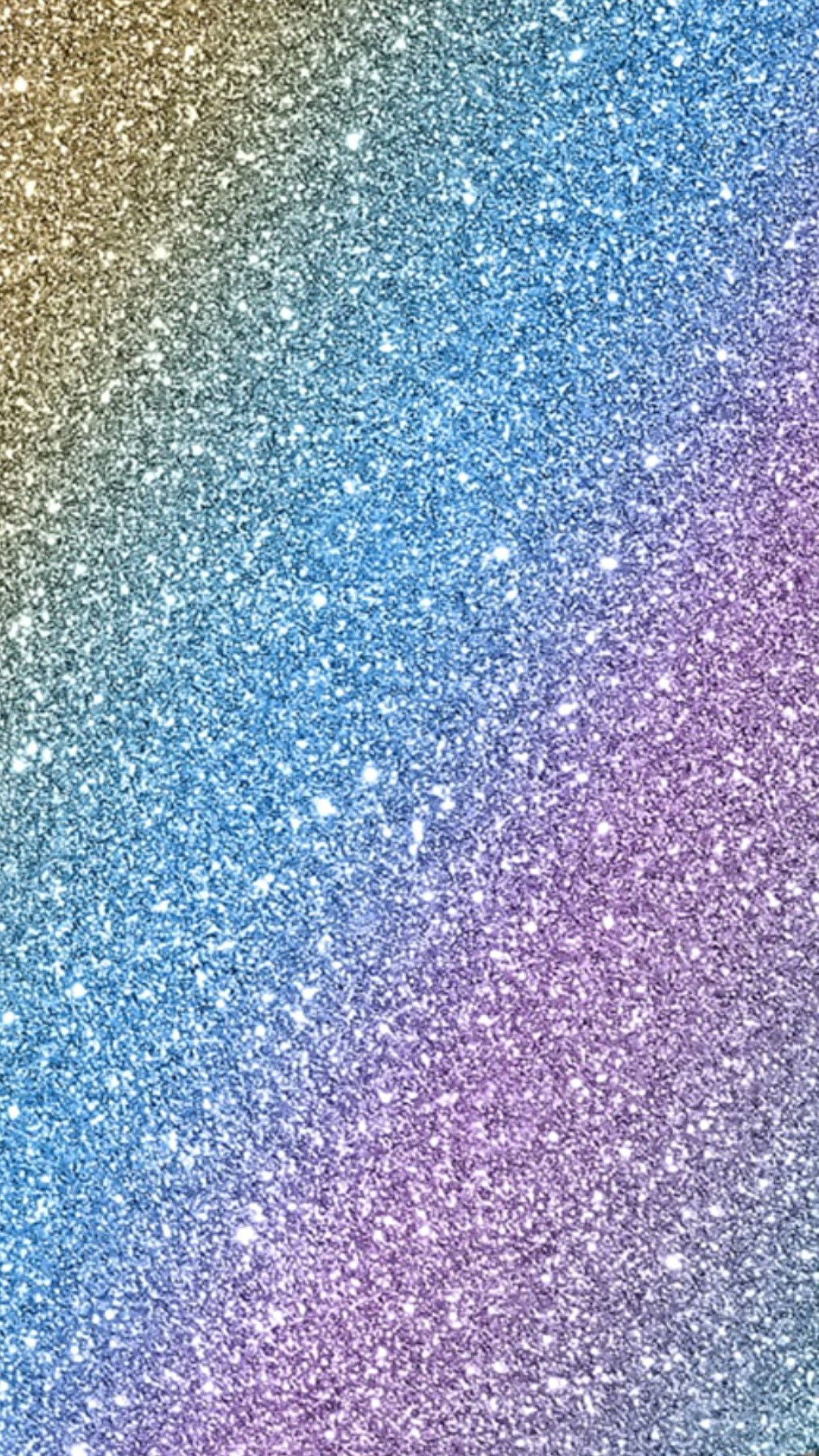 diagonal rainbow glitter sparkle, gold to blue to purple, shimmering particles, Full HD Phone Wallpaper