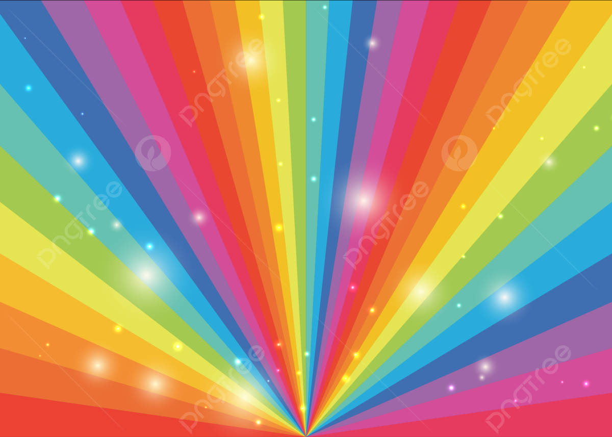 Sunburst Rainbow Background, vibrant rainbow rays, glowing sparkles, SD Desktop Wallpaper