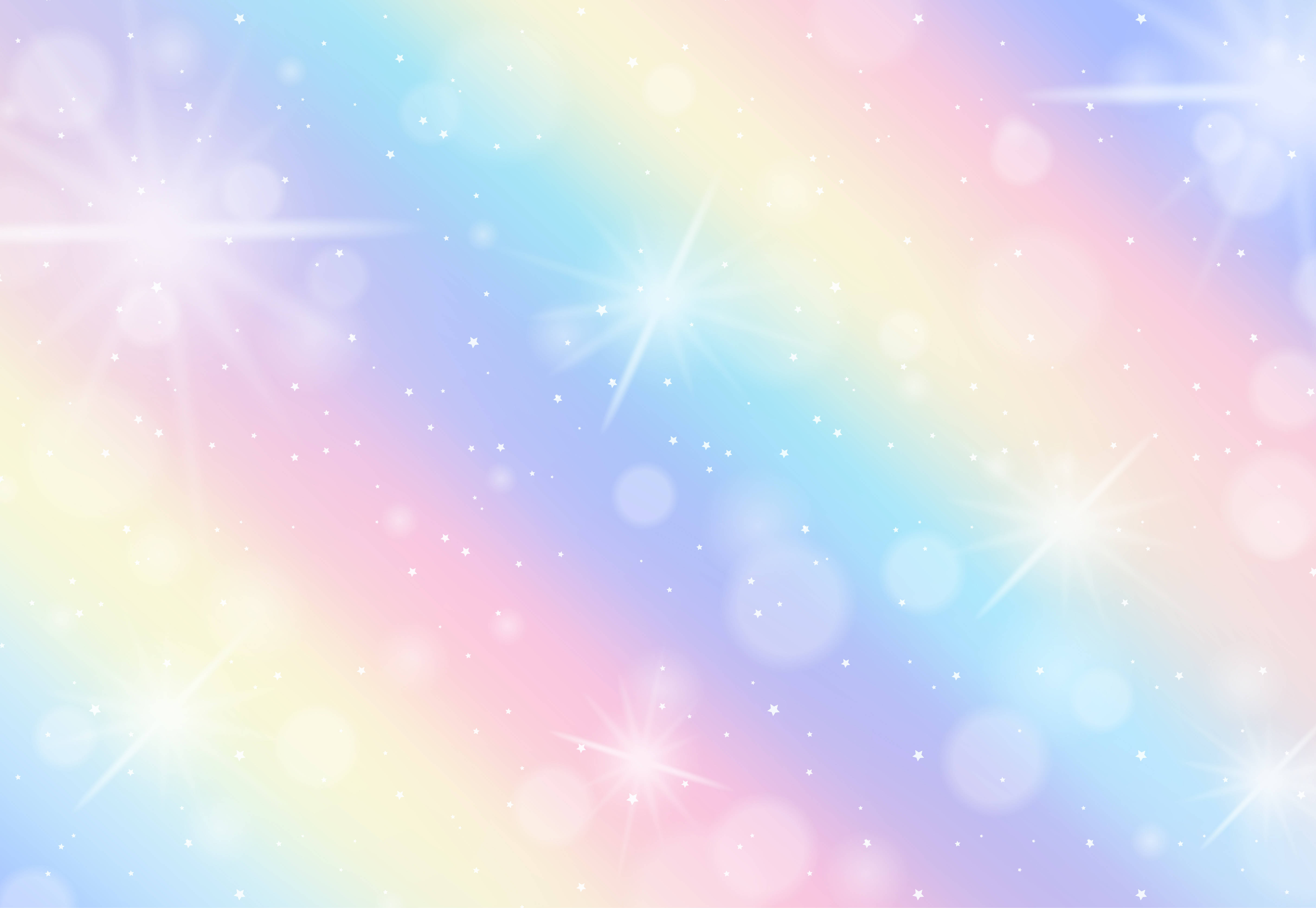 pastel gradient sky, sparkling stars, soft glowing bokeh lights, 5K Desktop Wallpaper