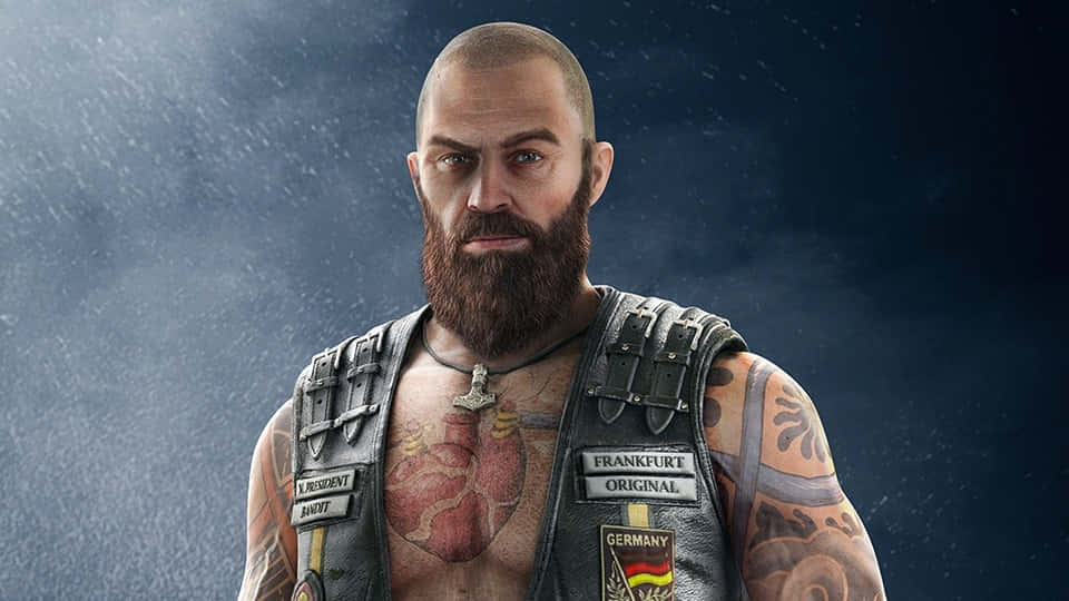 Rainbow Six Siege, Bandit, leather vest with patches, SD Desktop Wallpaper