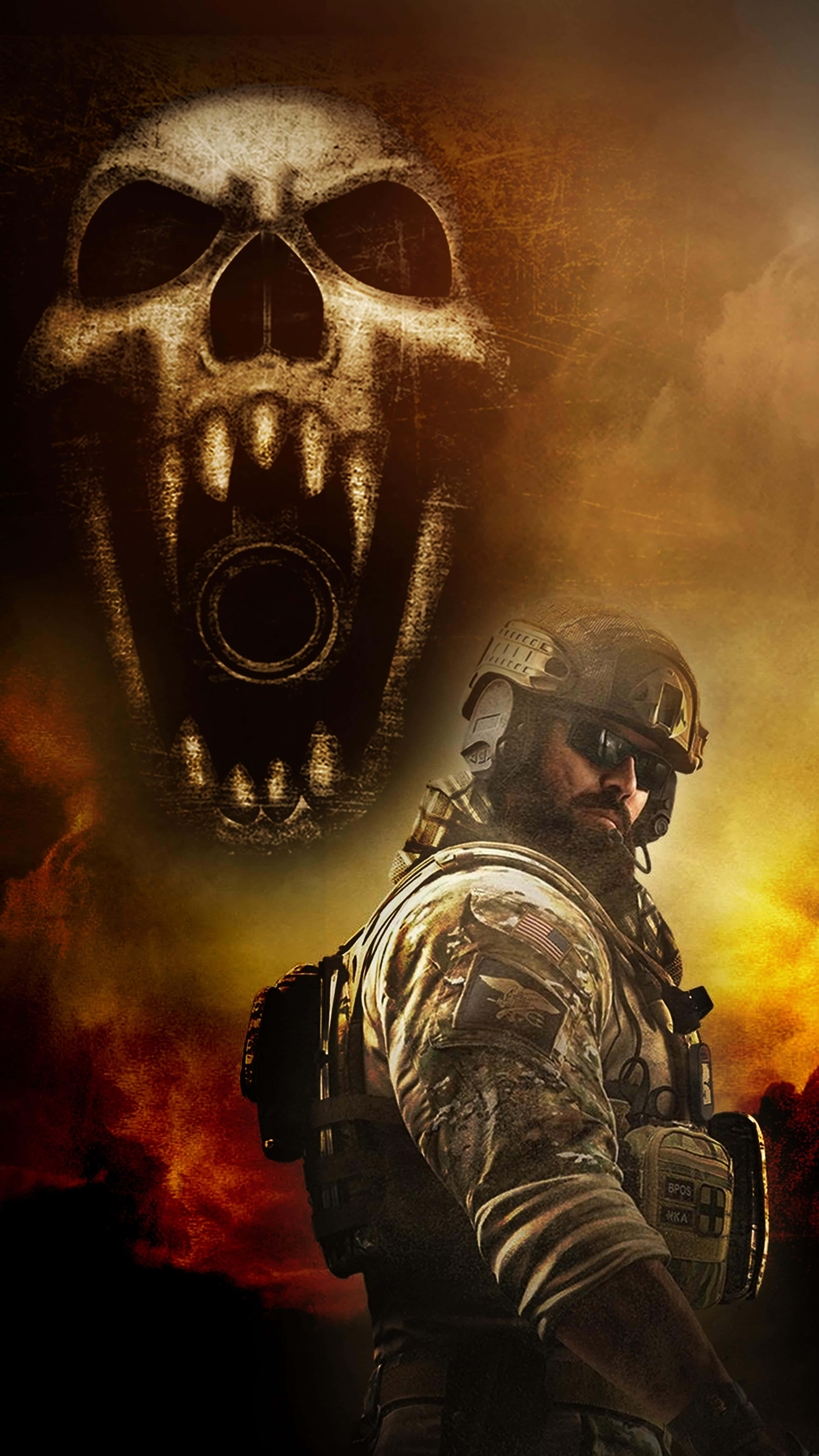 Rainbow Six Siege, Blackbeard, skull emblem, 5K Phone Wallpaper