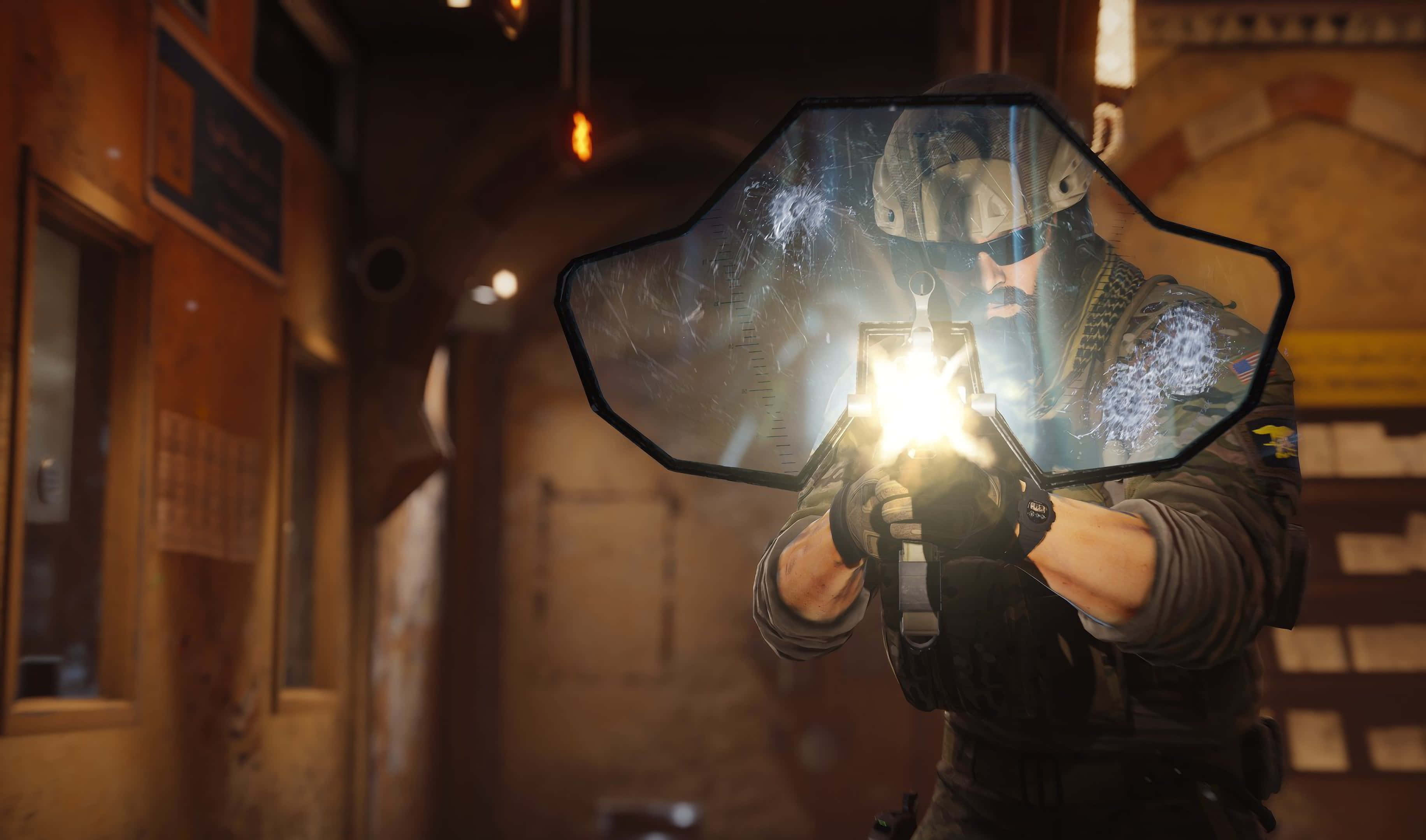 Rainbow Six Siege, Blackbeard, glowing weapon, 2K Desktop Wallpaper