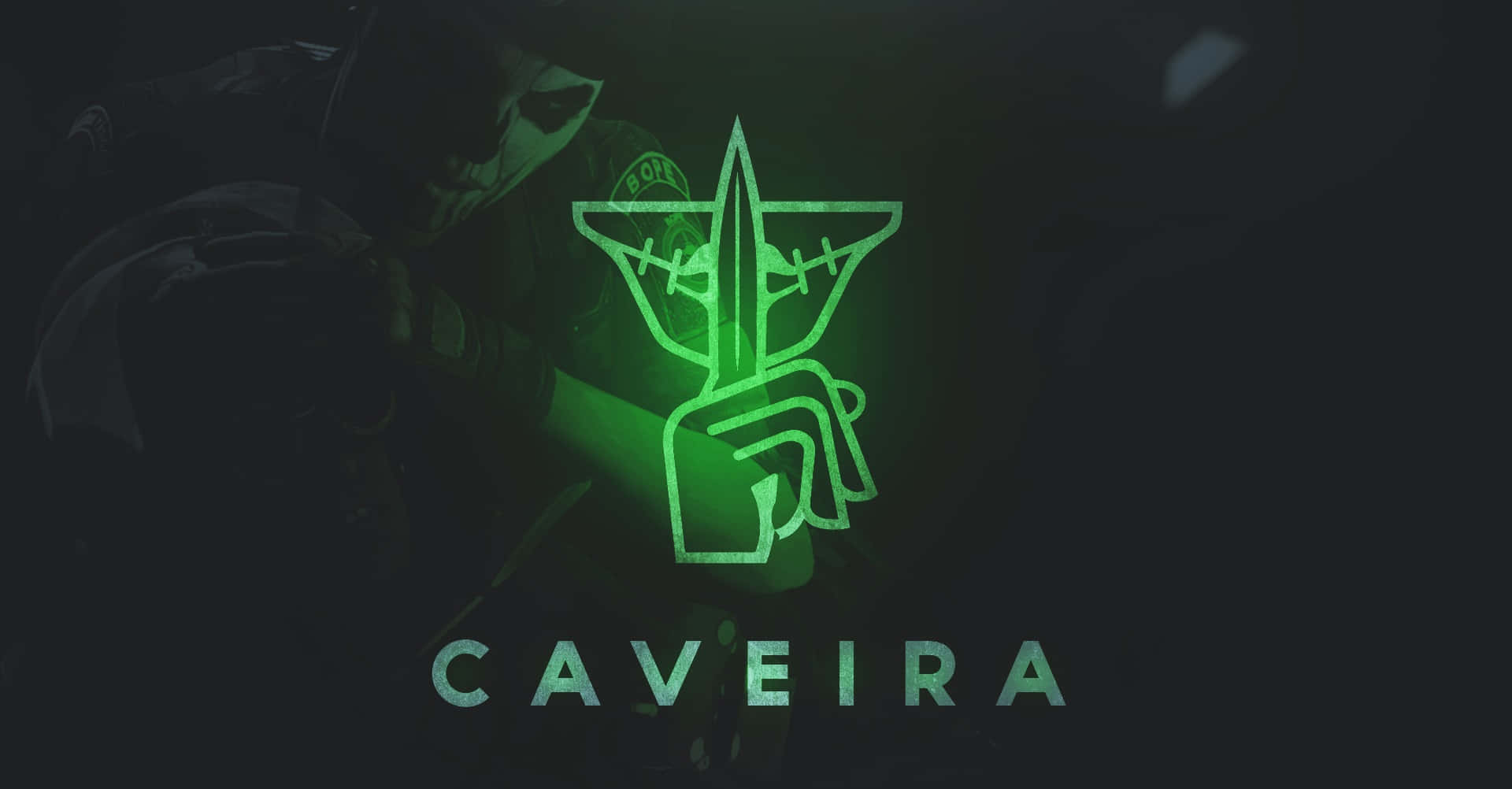 Rainbow Six Siege, Caveira, glowing green stylized logo, Full HD Desktop Wallpaper