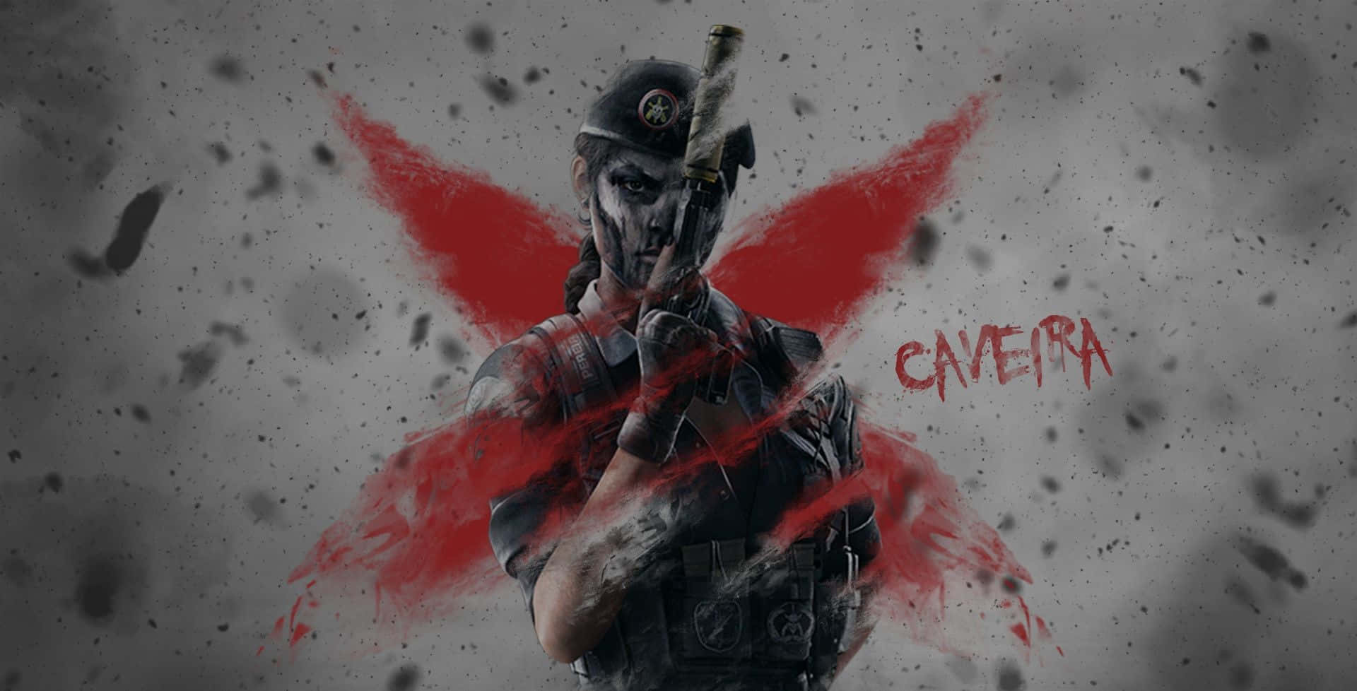 Caveira, Rainbow Six Siege, red splatter, Full HD Desktop Wallpaper