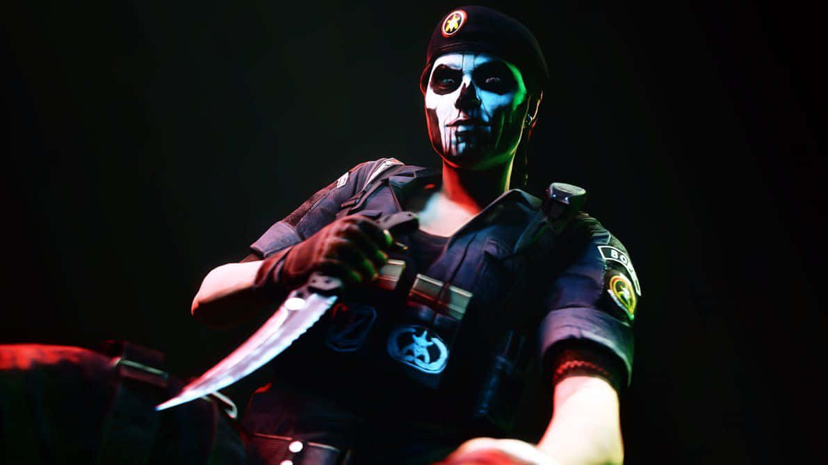 Caveira, Rainbow Six Siege, skull face paint, SD Desktop Wallpaper