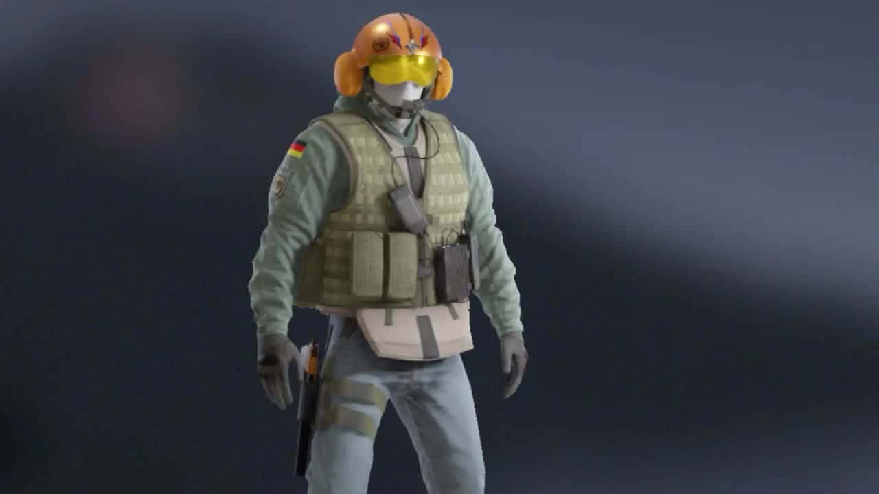 Rainbow Six Siege, Jager, orange helmet, HD Desktop Wallpaper