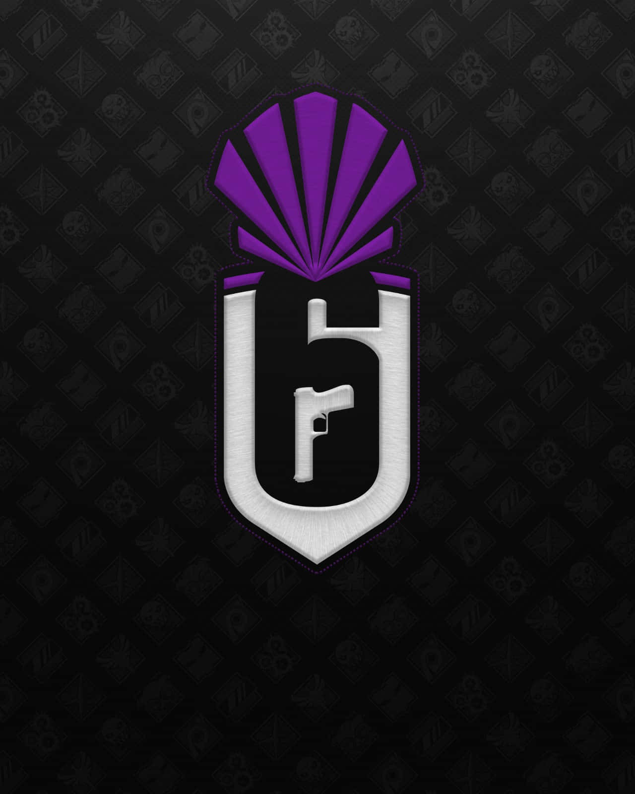 Rainbow Six Siege, purple parachute emblem, silver shield, HD Phone Wallpaper