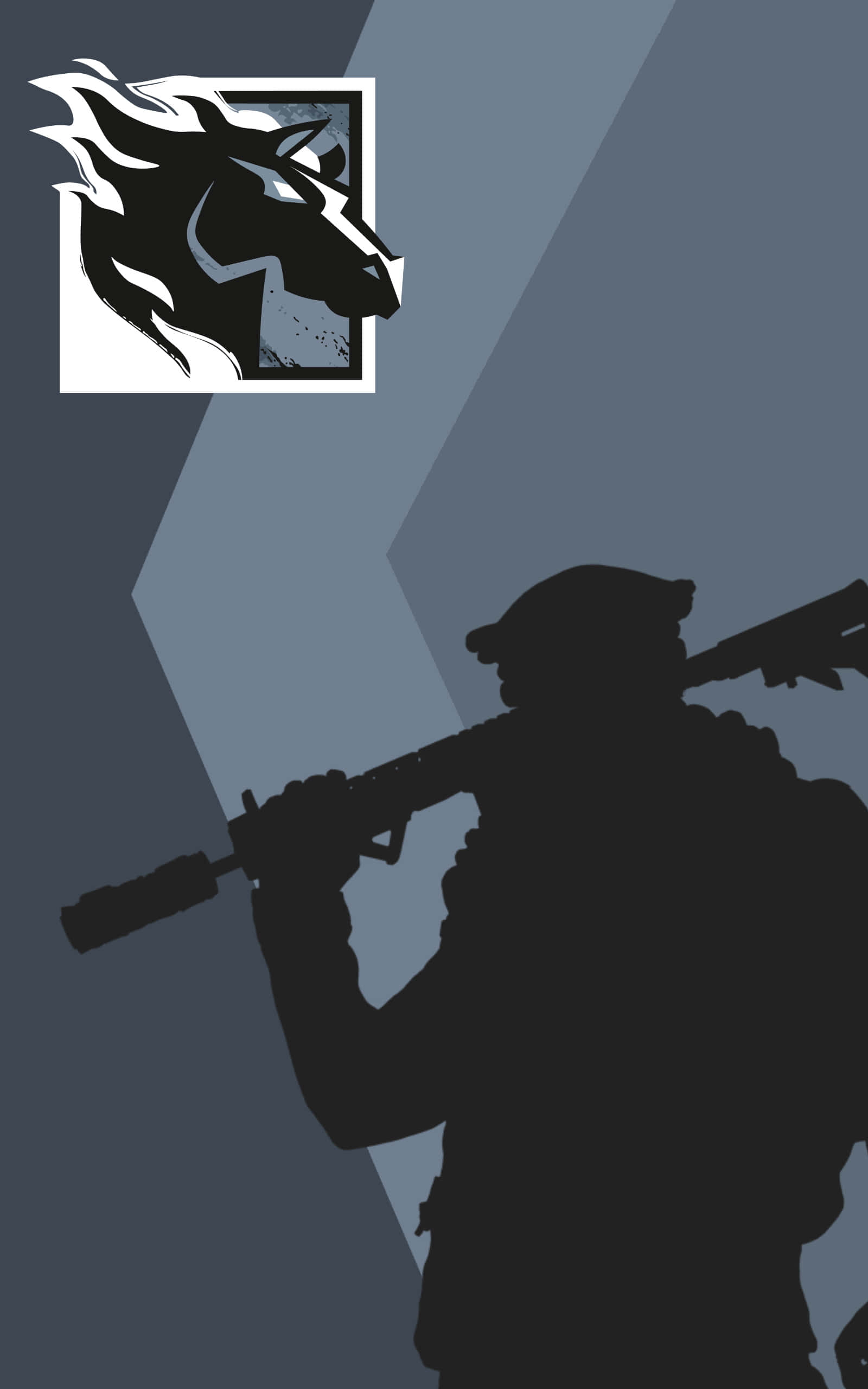 Rainbow Six Siege, Maverick, flaming horse logo, 2K Phone Wallpaper