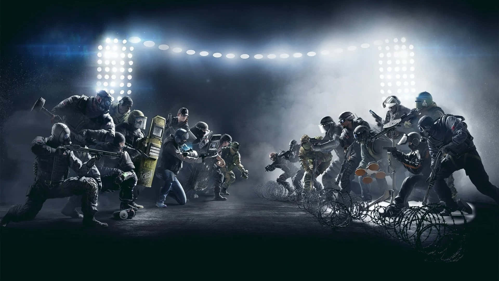 Rainbow Six Siege, operators, stadium lights, Full HD Desktop Wallpaper