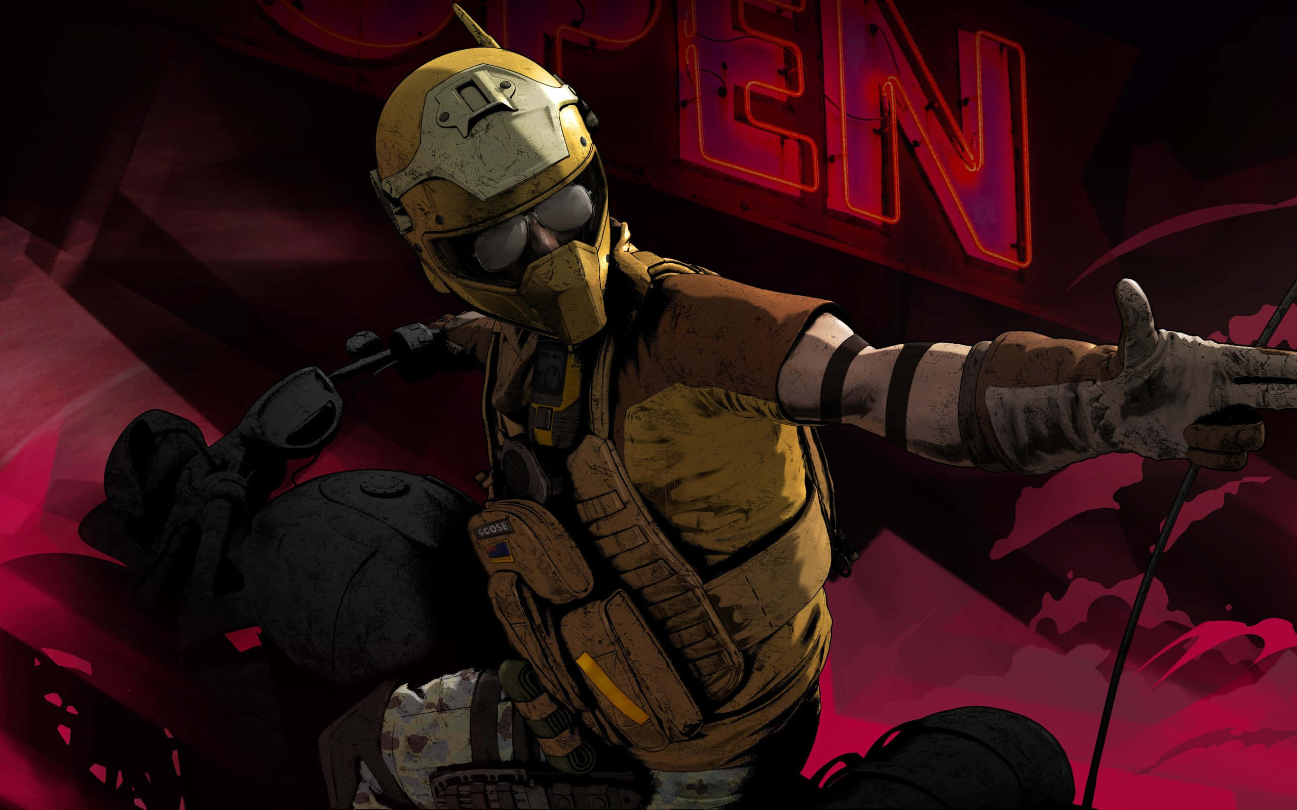 Rainbow Six Siege, Mozzie, yellow tactical gear, 2K Desktop Wallpaper