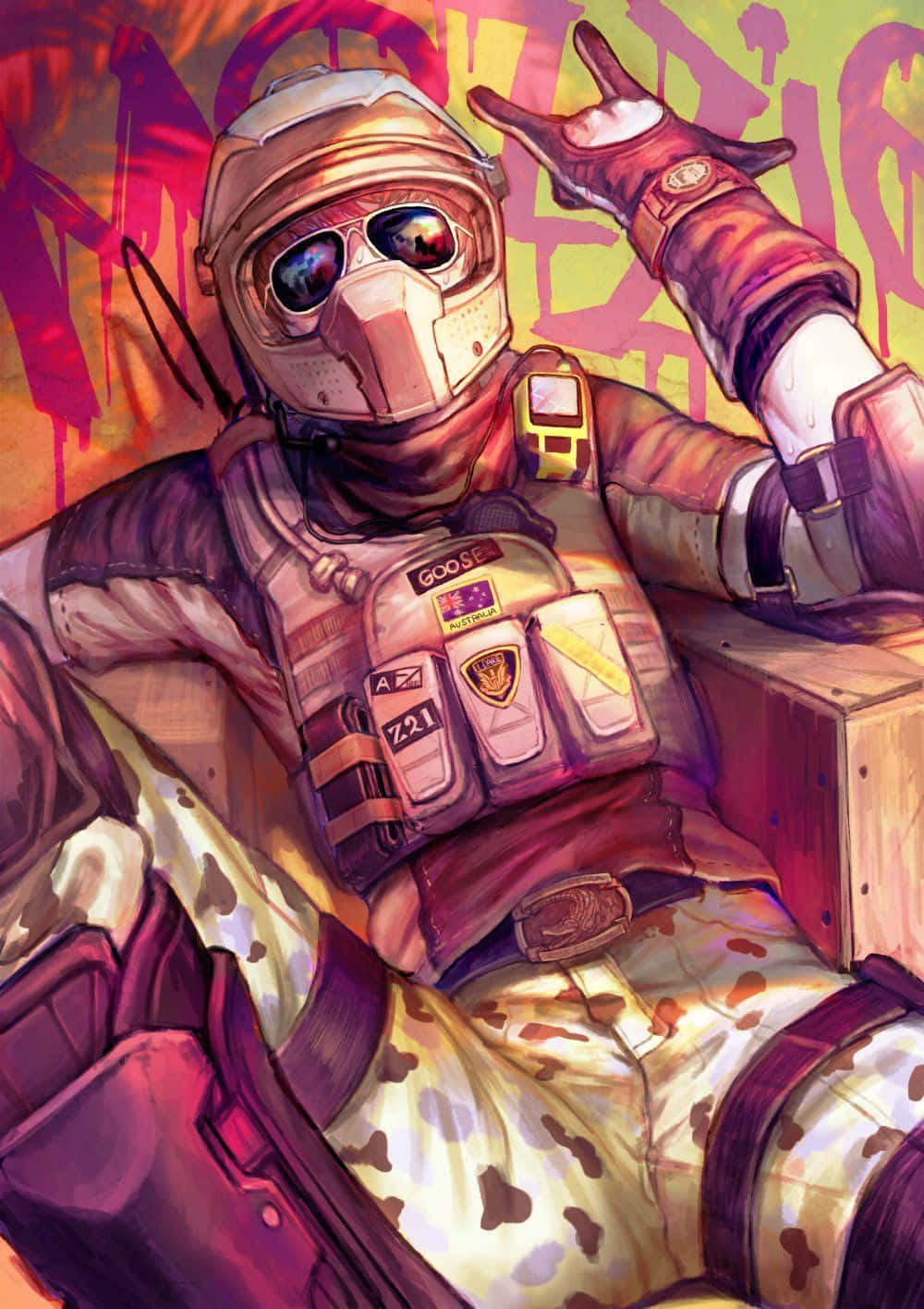 Rainbow Six Siege, Mozzie, graffiti wall, HD Phone Wallpaper