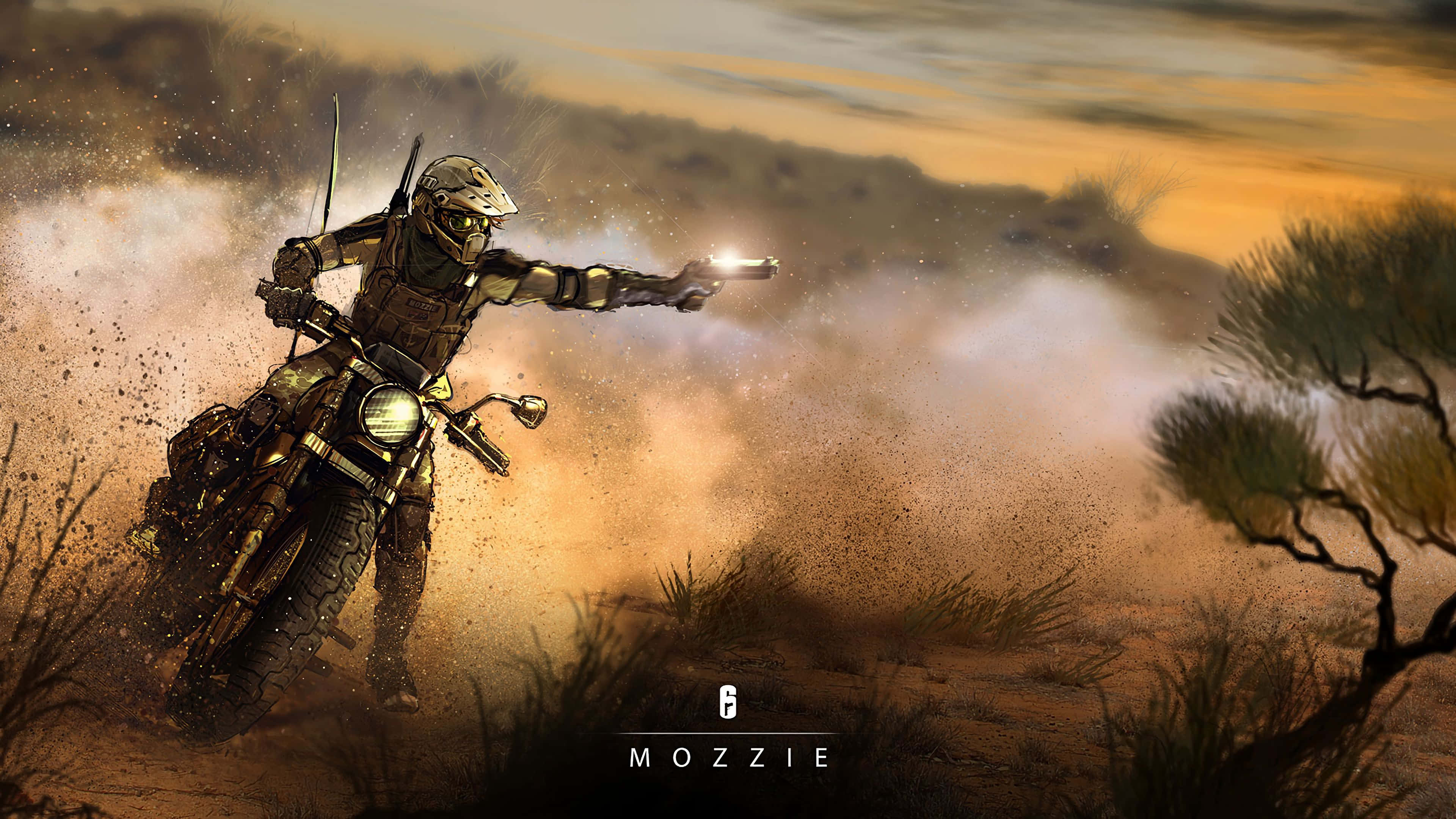 Rainbow Six Siege, Mozzie, motorcycle, 4K Desktop Wallpaper